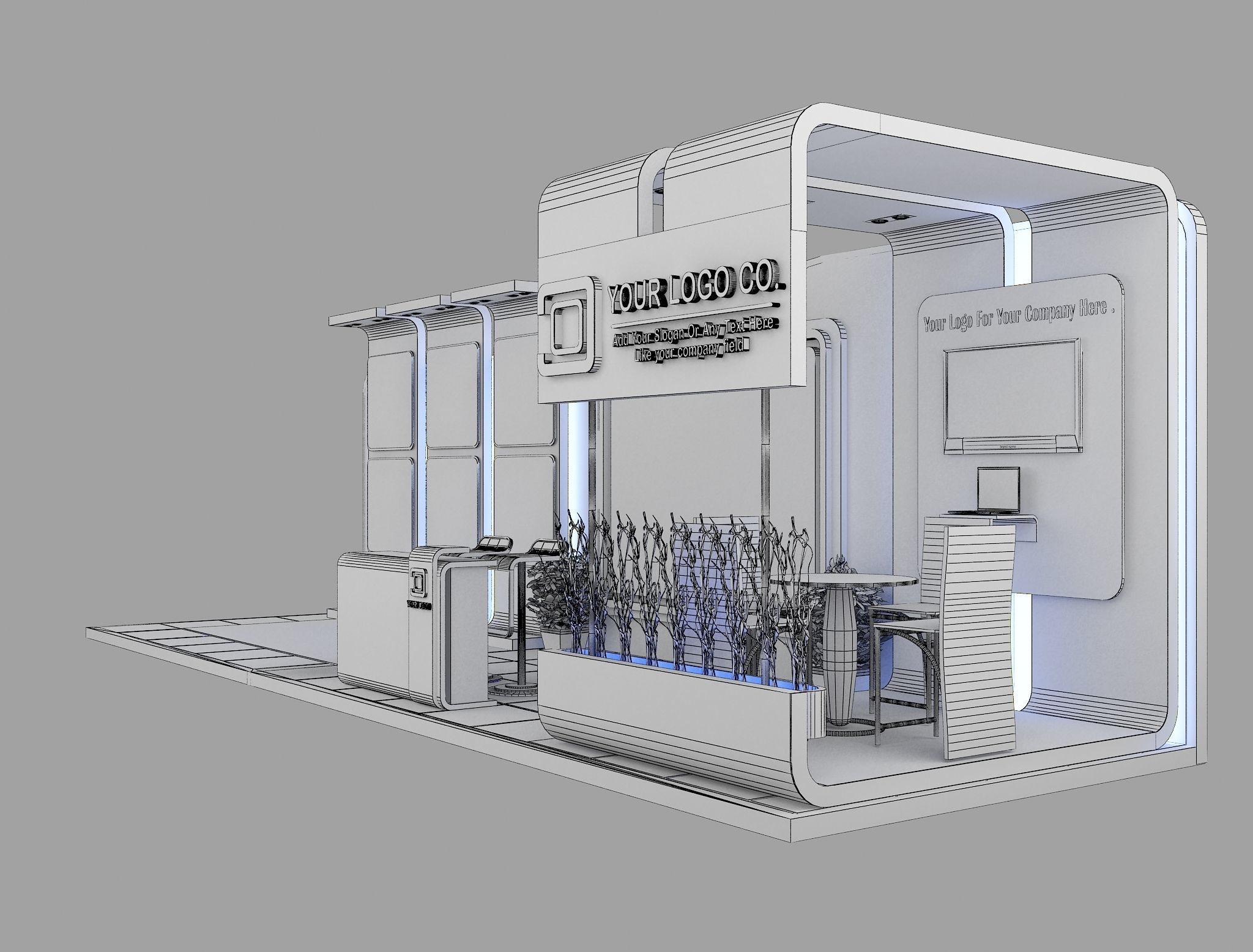  Booth Exhibition Stand a475b 3D model_5
