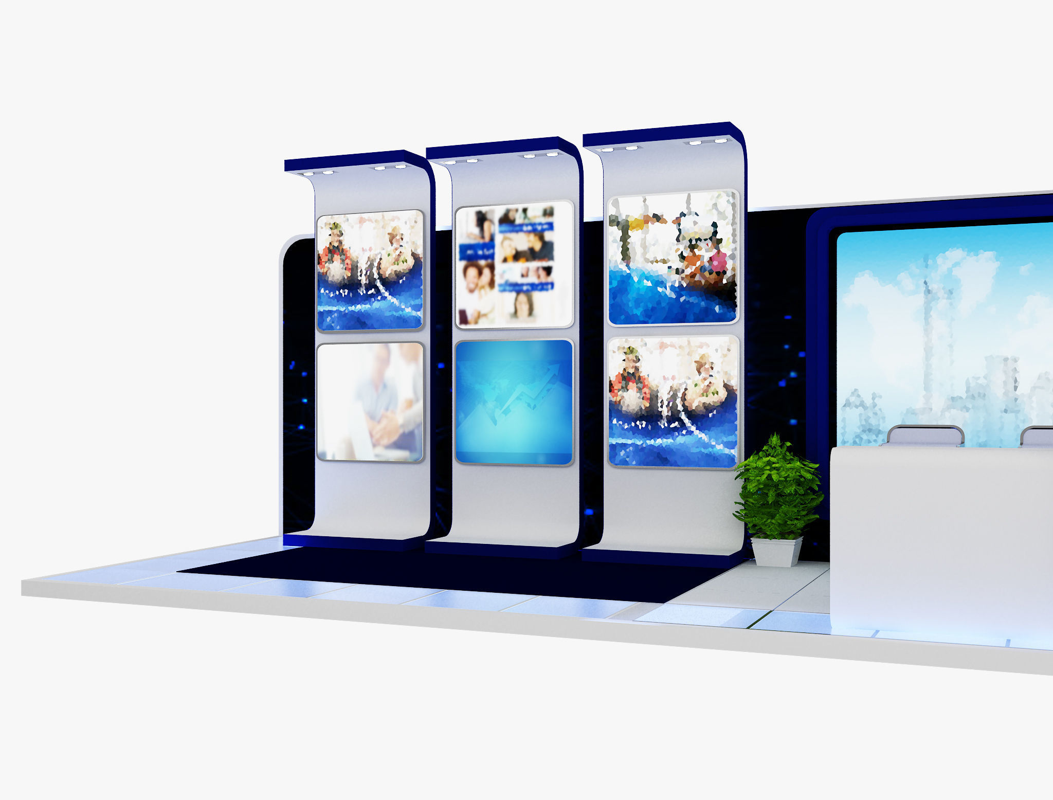  Booth Exhibition Stand a475b 3D model_8