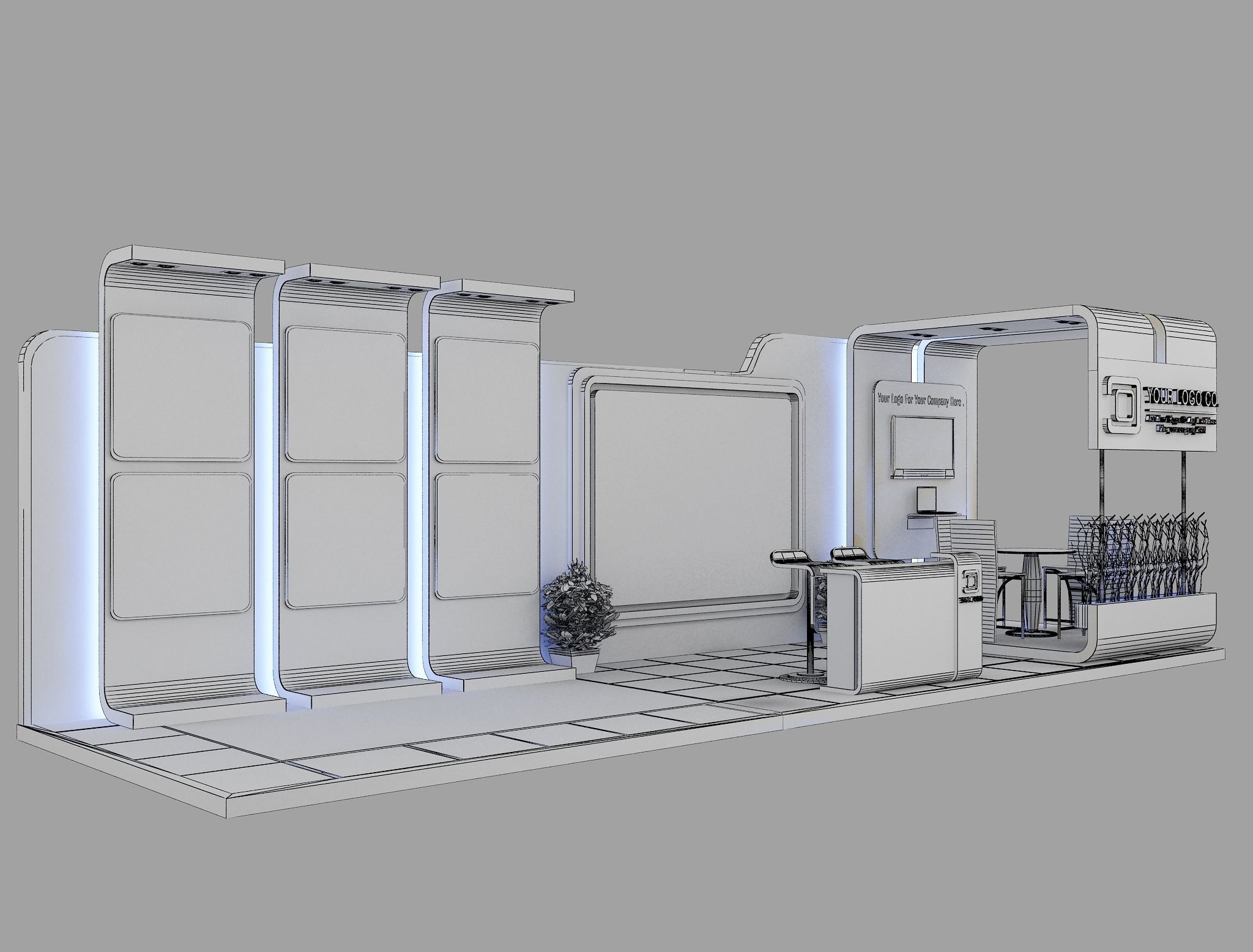  Booth Exhibition Stand a475b 3D model_7