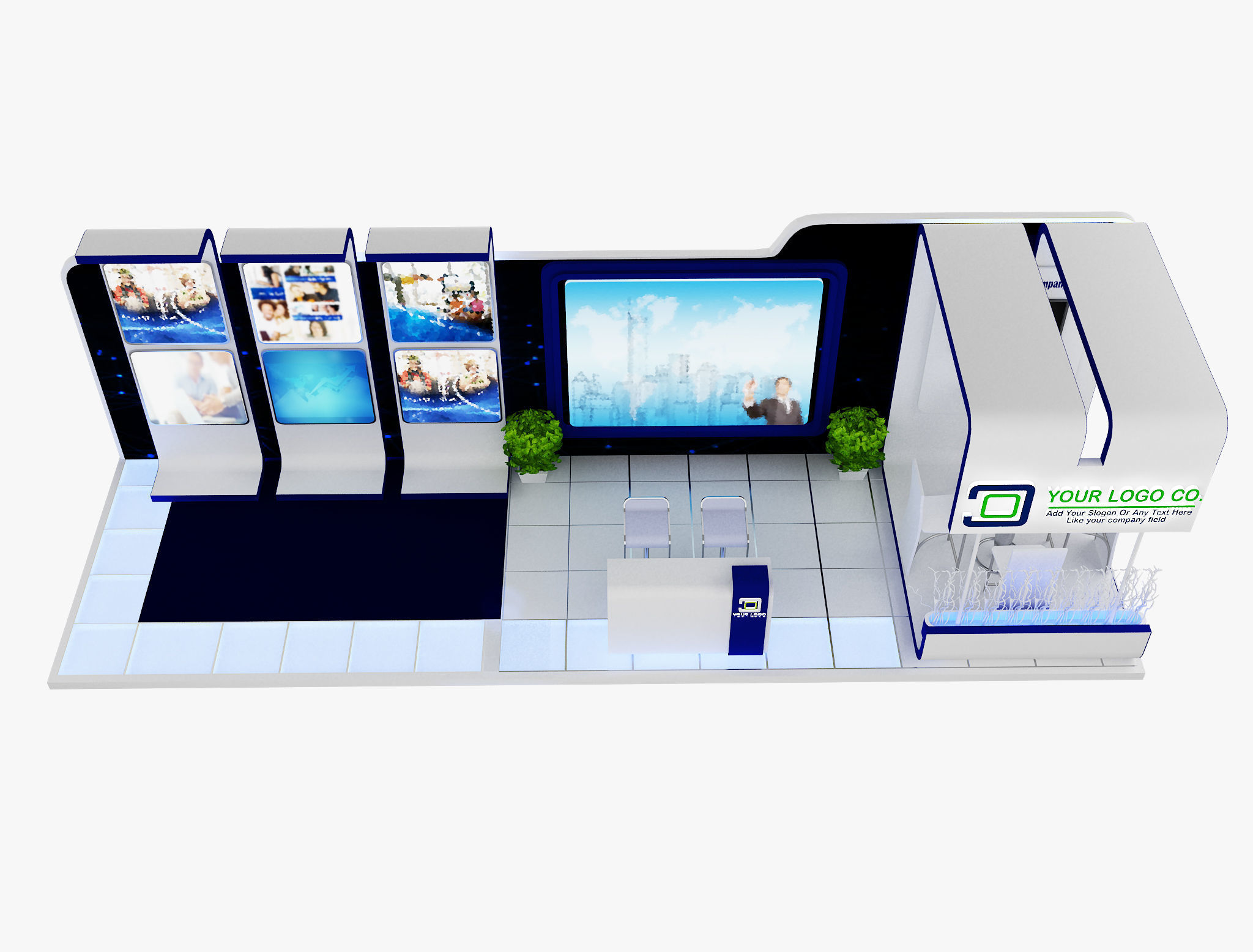  Booth Exhibition Stand a475b 3D model_10