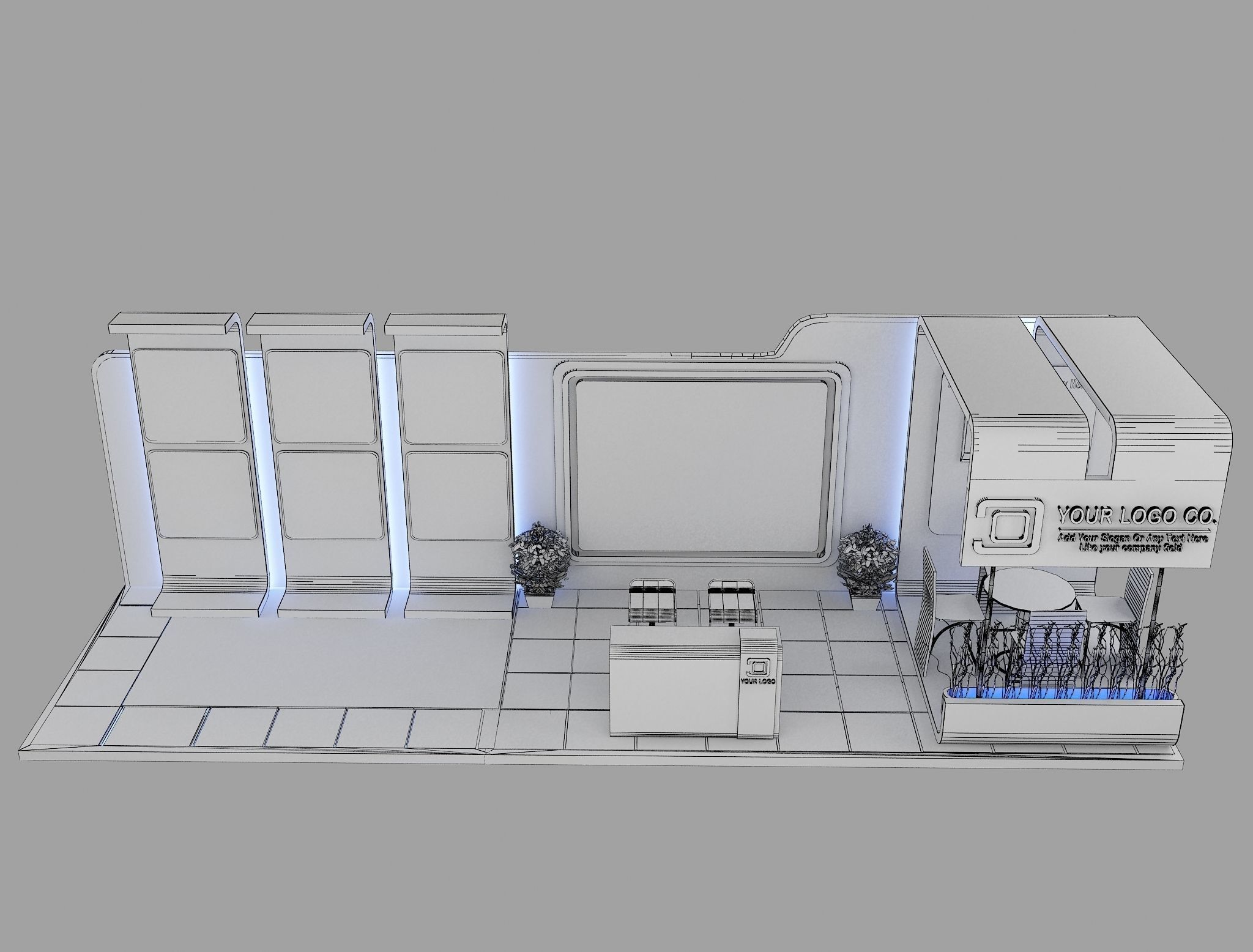  Booth Exhibition Stand a475b 3D model_3