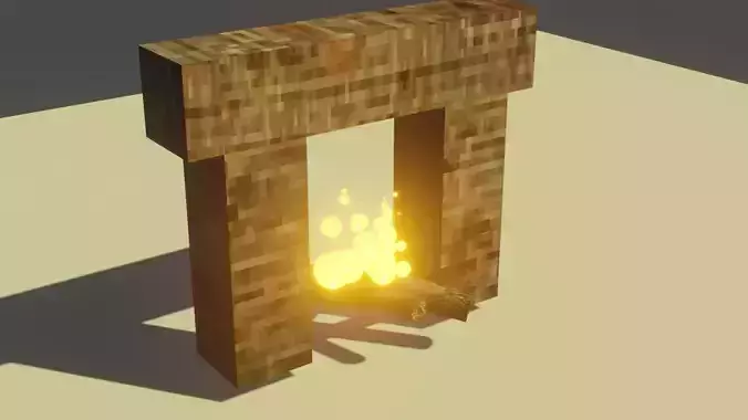Low-Poly Animated Fireplace
