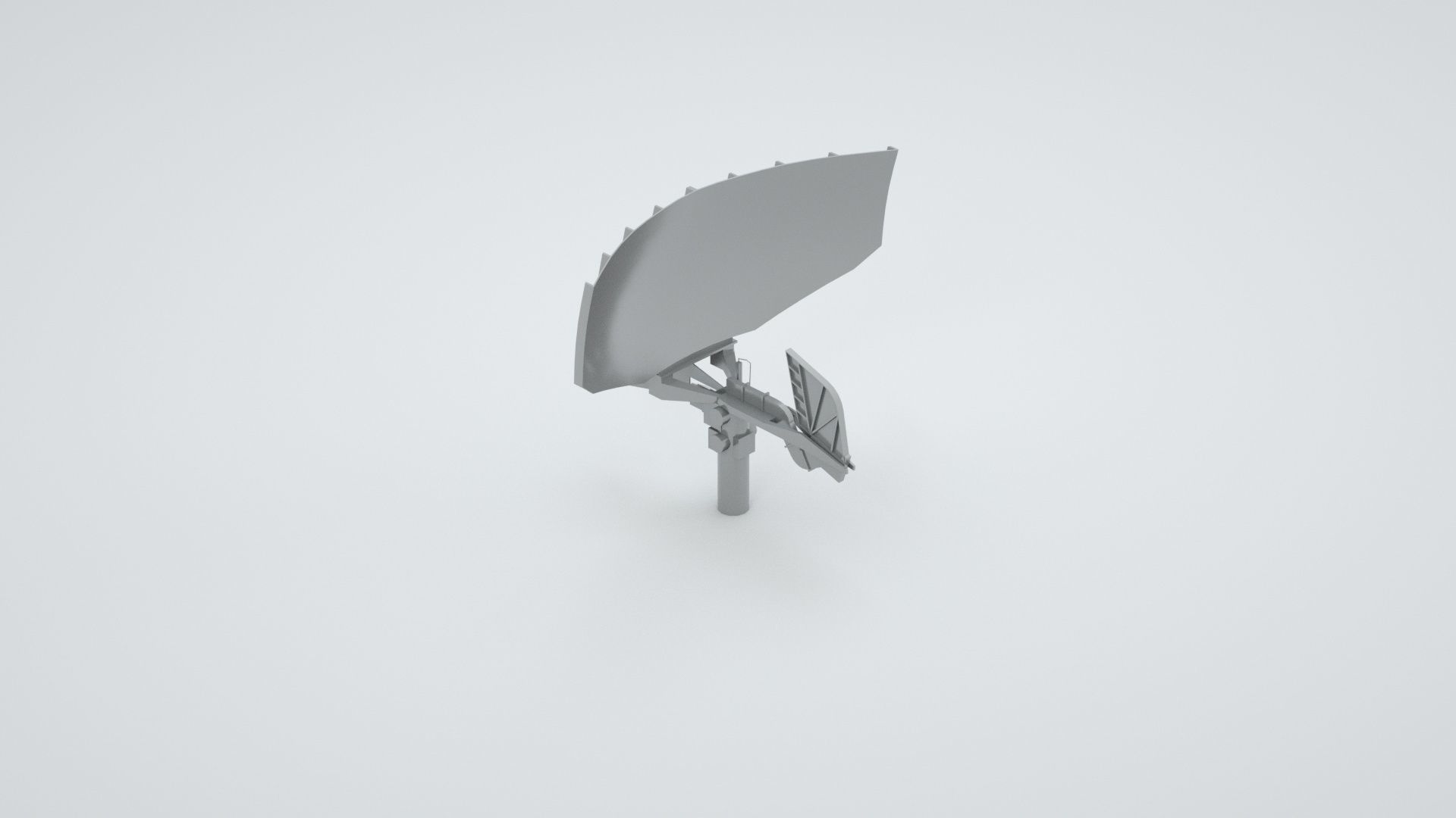 AN SPS-6 Radar Dish - World War 2 Battleship Missouri 3D model_3