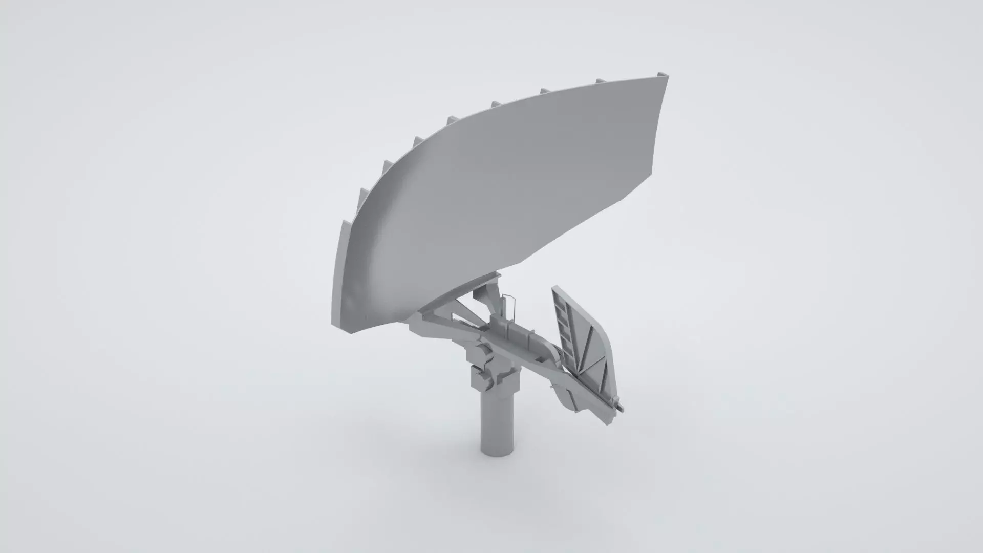 AN SPS-6 Radar Dish - World War 2 Battleship Missouri 3D model_0