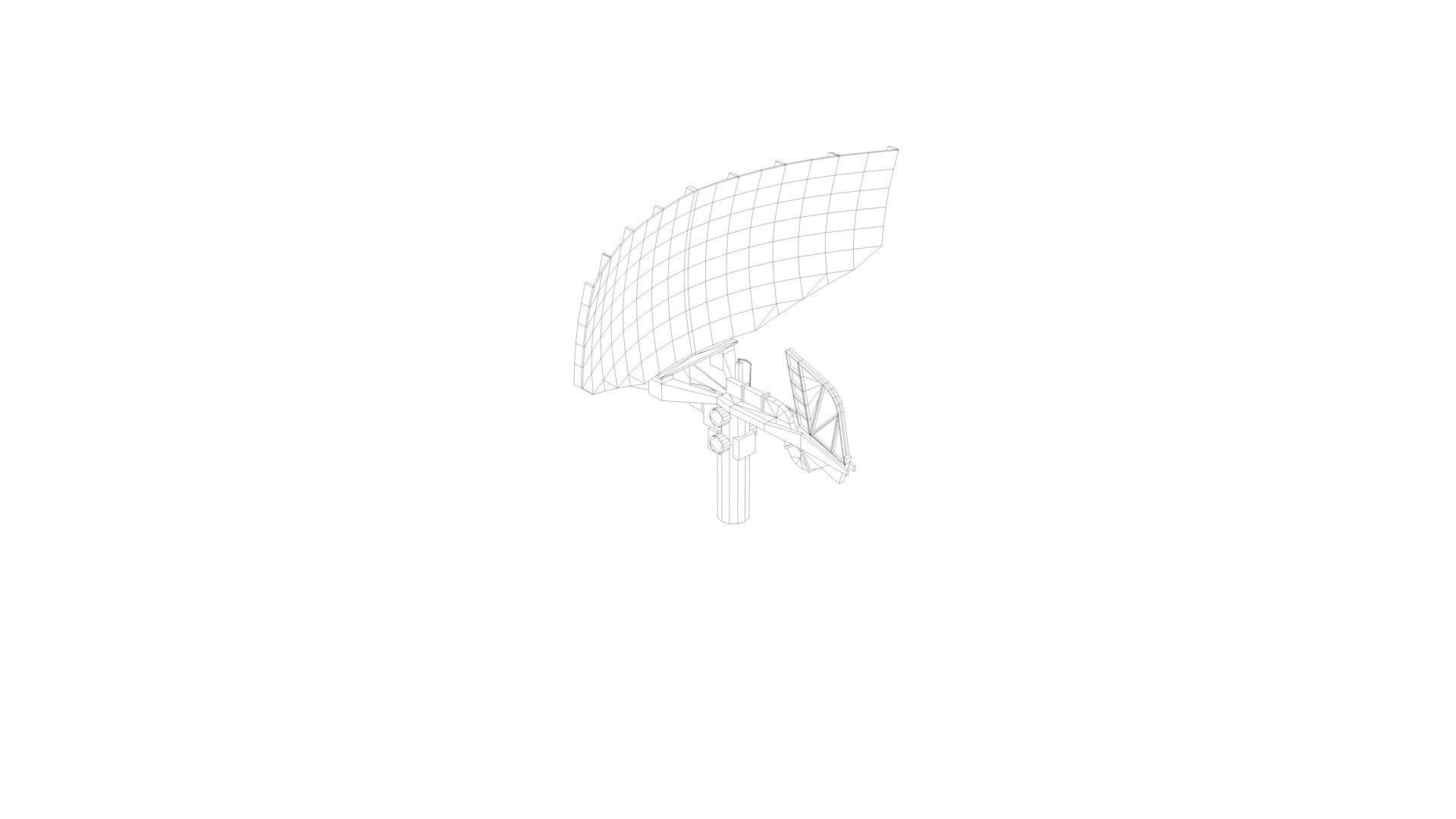 AN SPS-6 Radar Dish - World War 2 Battleship Missouri 3D model_7