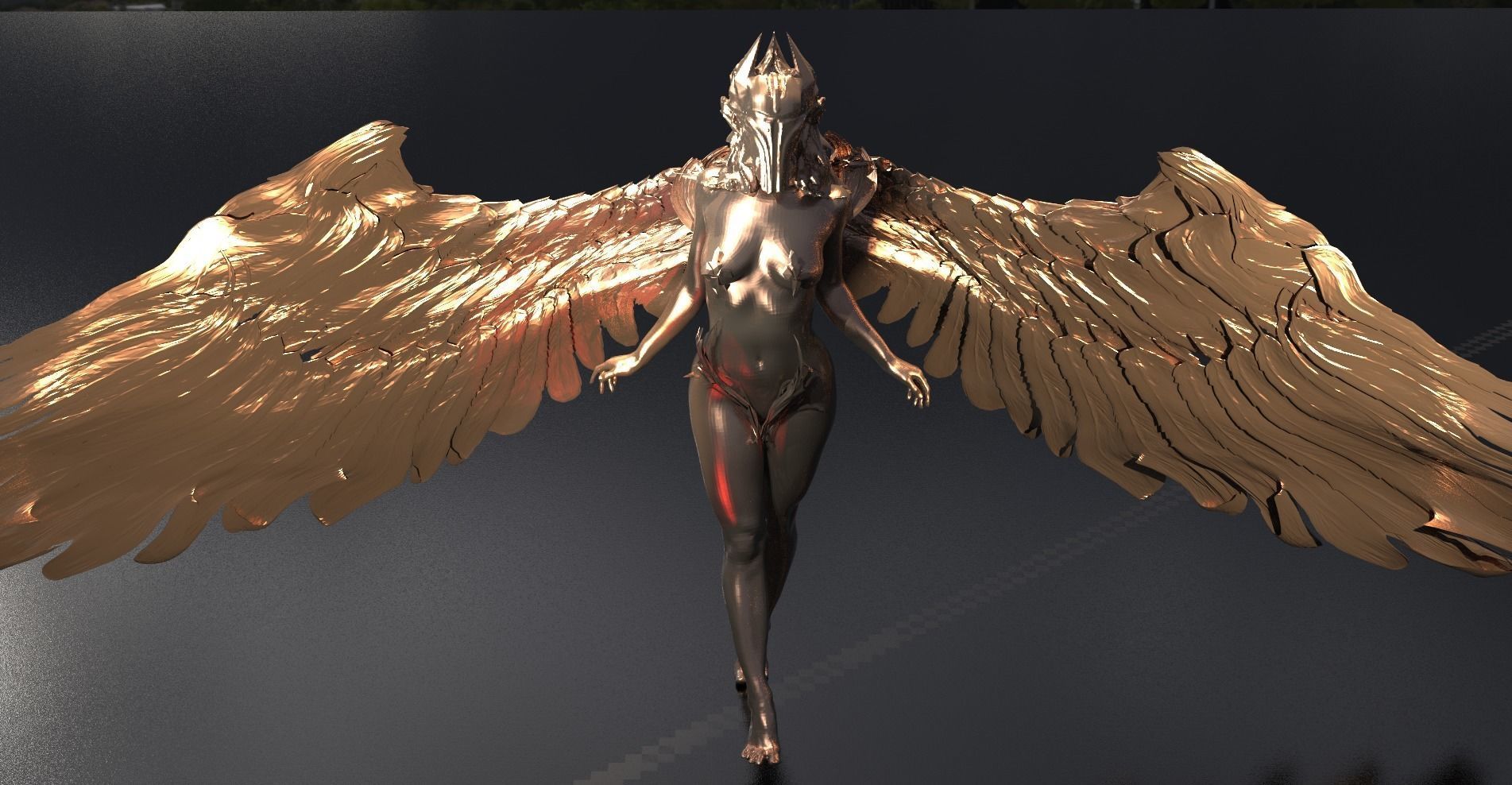 Arch Valkyrie statue 3 3D model_1
