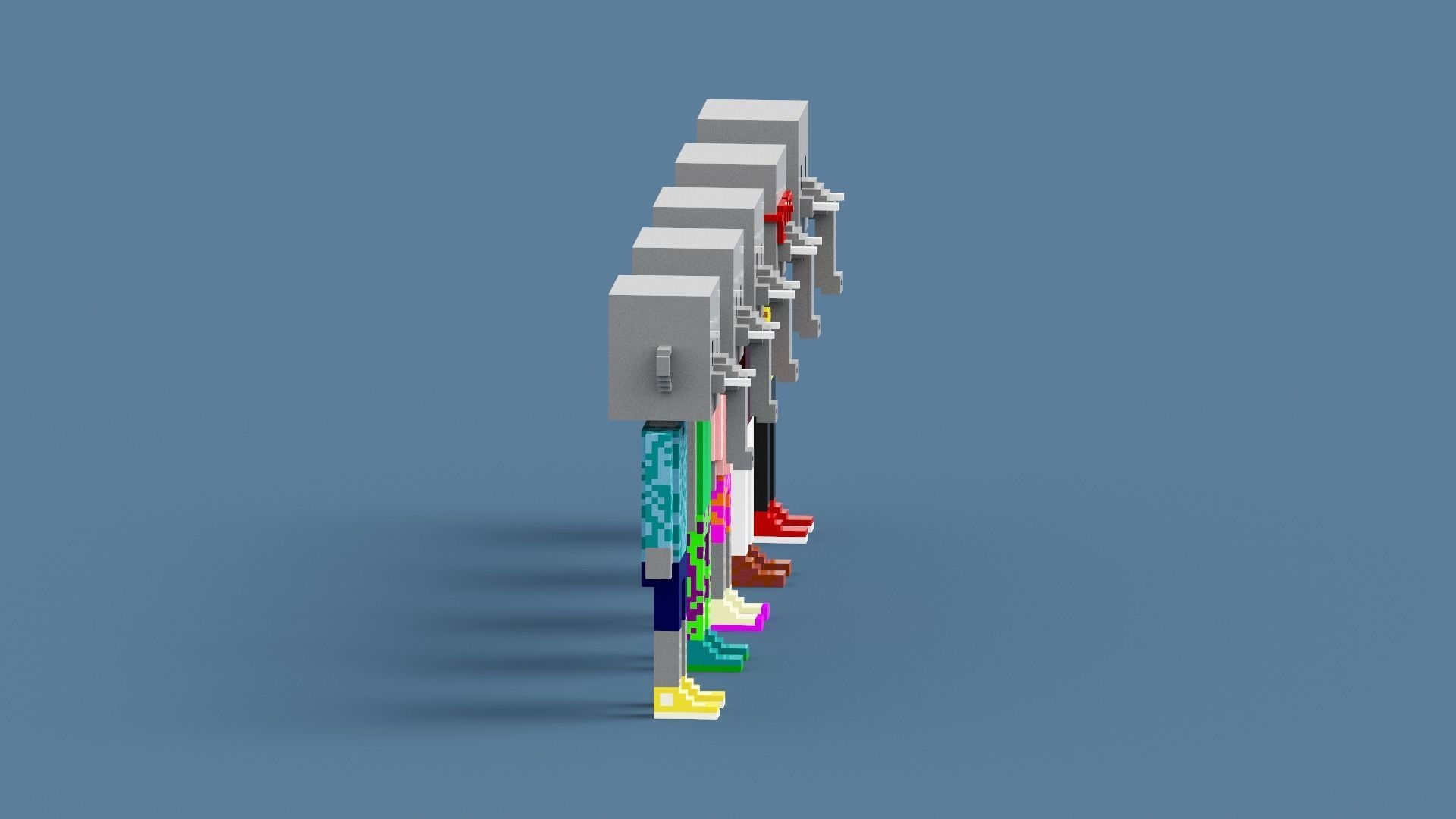 NFT Voxel Elephant Characters Low-poly 3D model_10