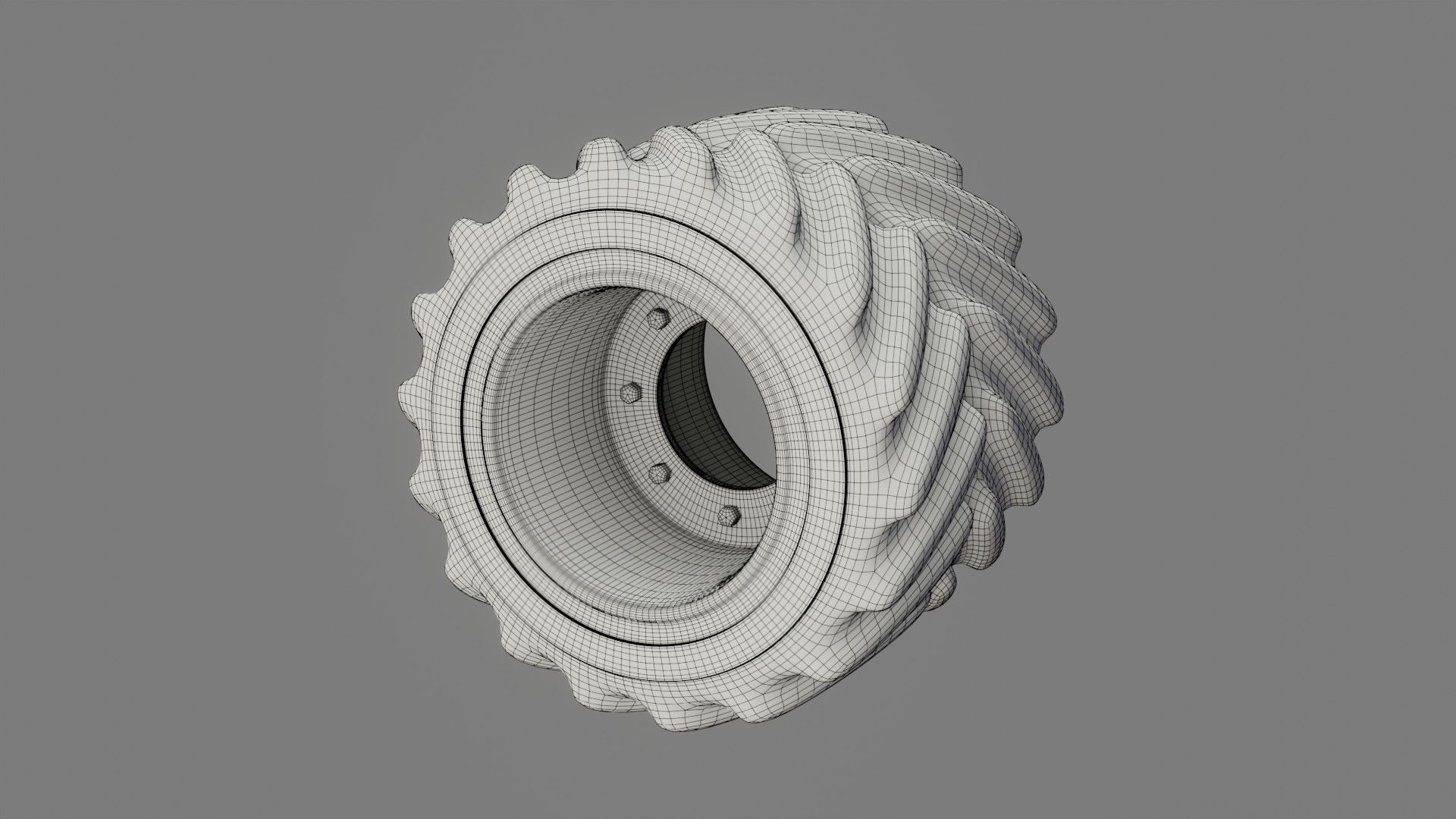 Tractor Tire - Low Poly - Game Ready - PBR Low-poly 3D model_17
