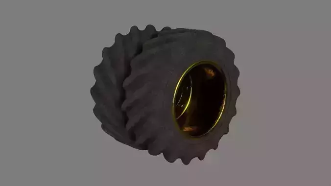 Tractor Tire - Low Poly - Game Ready - PBR