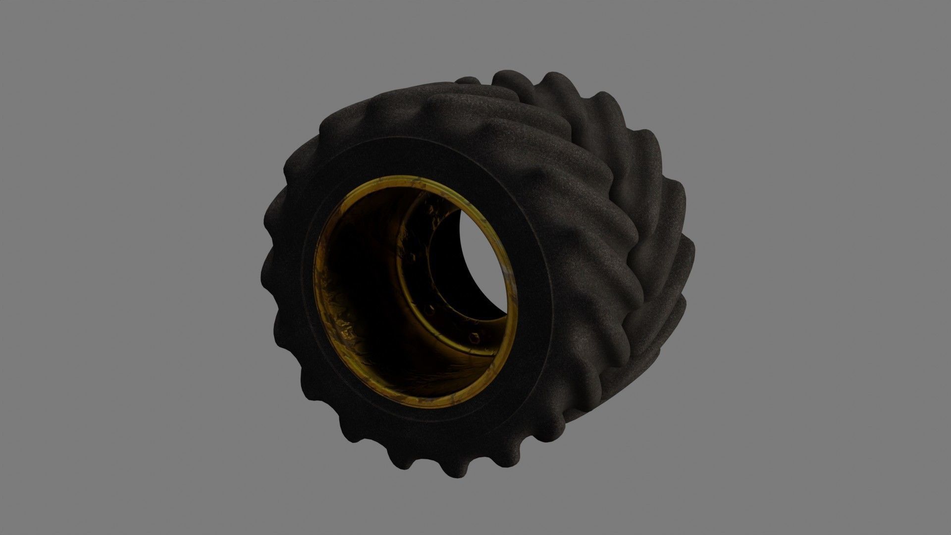 Tractor Tire - Low Poly - Game Ready - PBR Low-poly 3D model_3