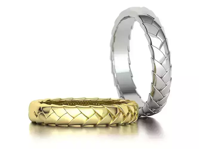 4mm Wide Band Wedding Band 3dprint model  3D print model