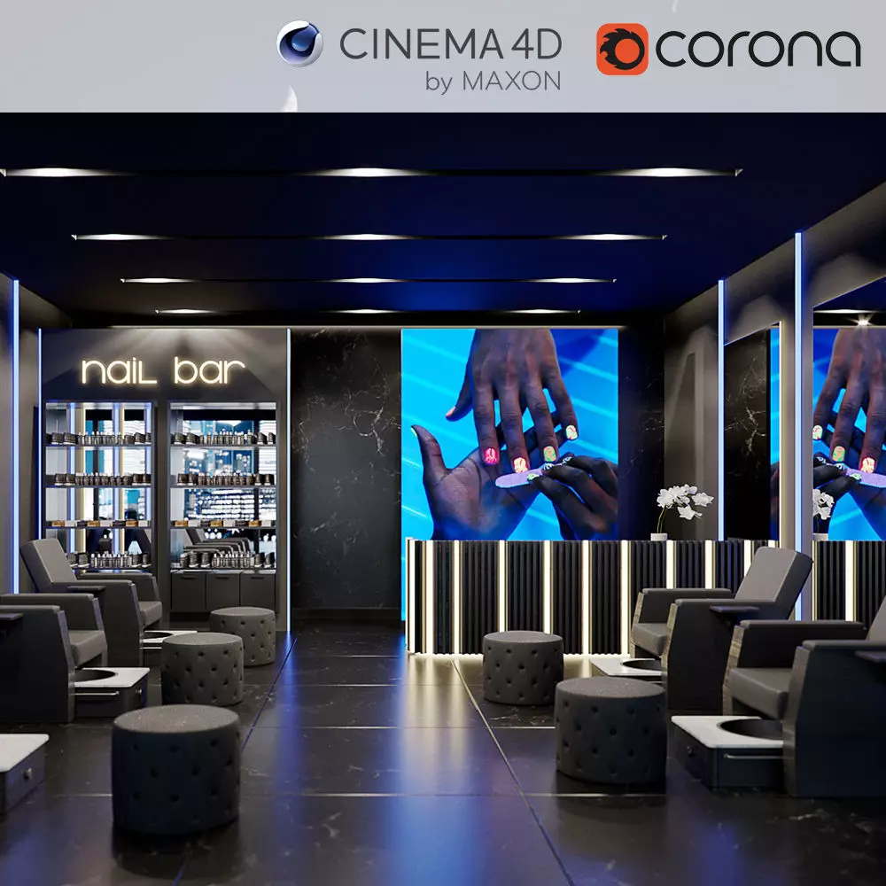 Corona - C4D Scene files - Nail Bar  3D model_0
