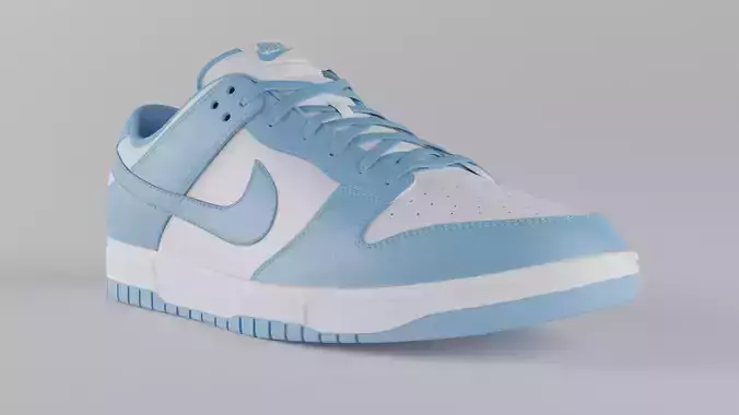 Nike Dunk Low UNC Low-poly 3D model