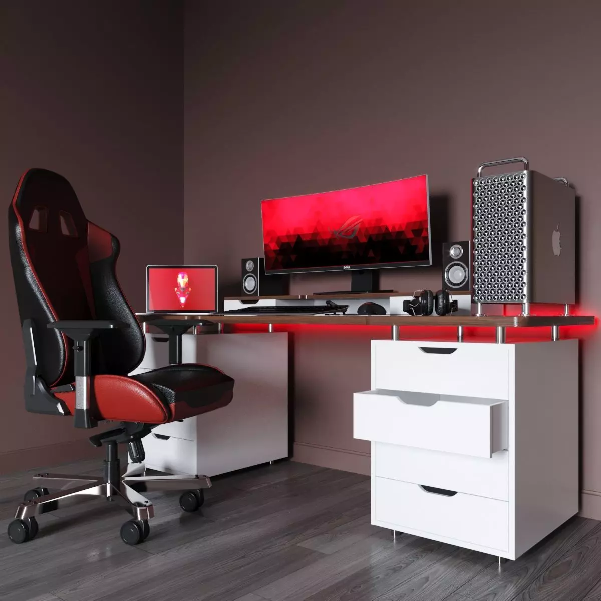 Gaming set best desks Free 3D model