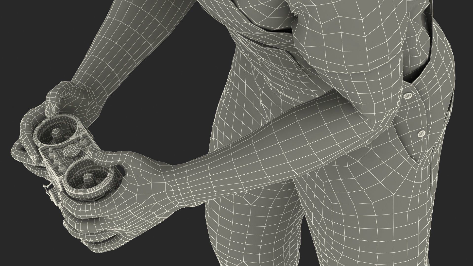 Construction Worker with Trench Roller Bomag BMP8500 Rigged 3D model_70