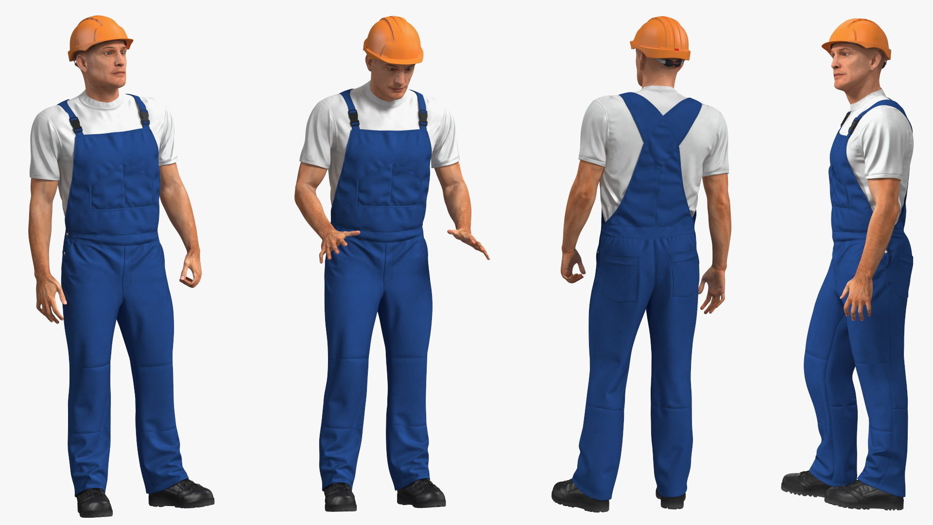 Construction Worker with Trench Roller Bomag BMP8500 Rigged 3D model_19