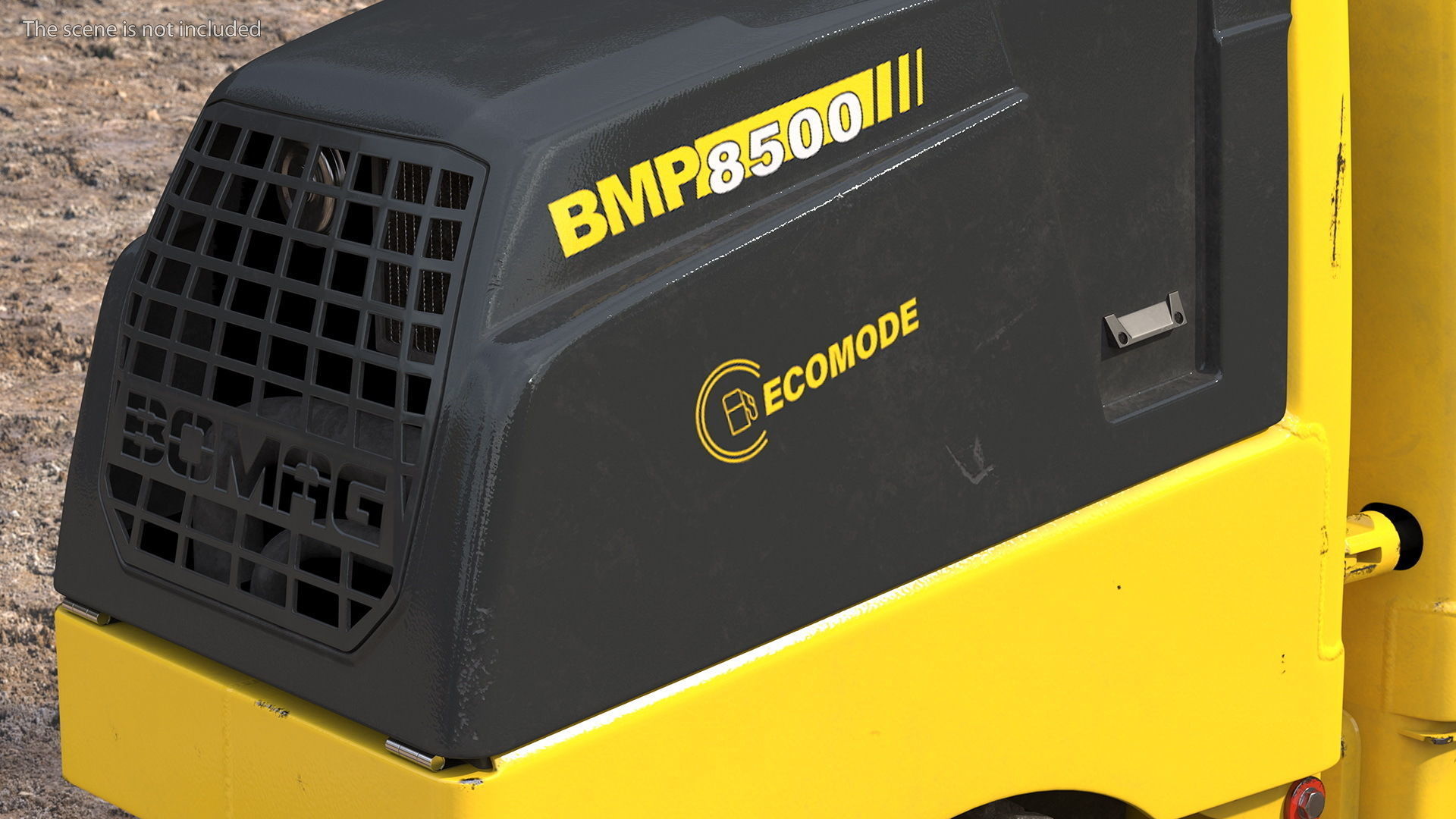 Construction Worker with Trench Roller Bomag BMP8500 Rigged 3D model_9