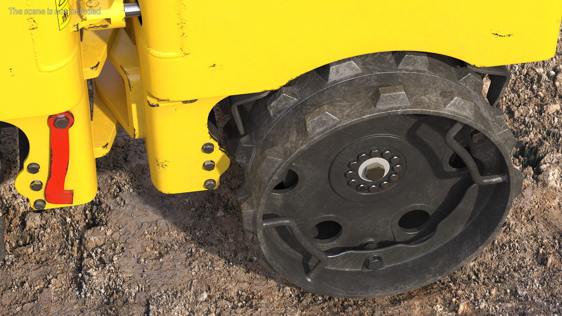 Construction Worker with Trench Roller Bomag BMP8500 Rigged 3D model_8