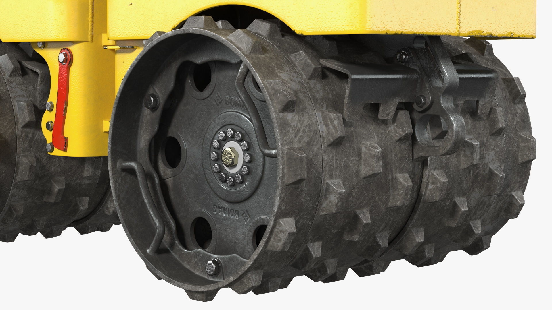 Construction Worker with Trench Roller Bomag BMP8500 Rigged 3D model_40