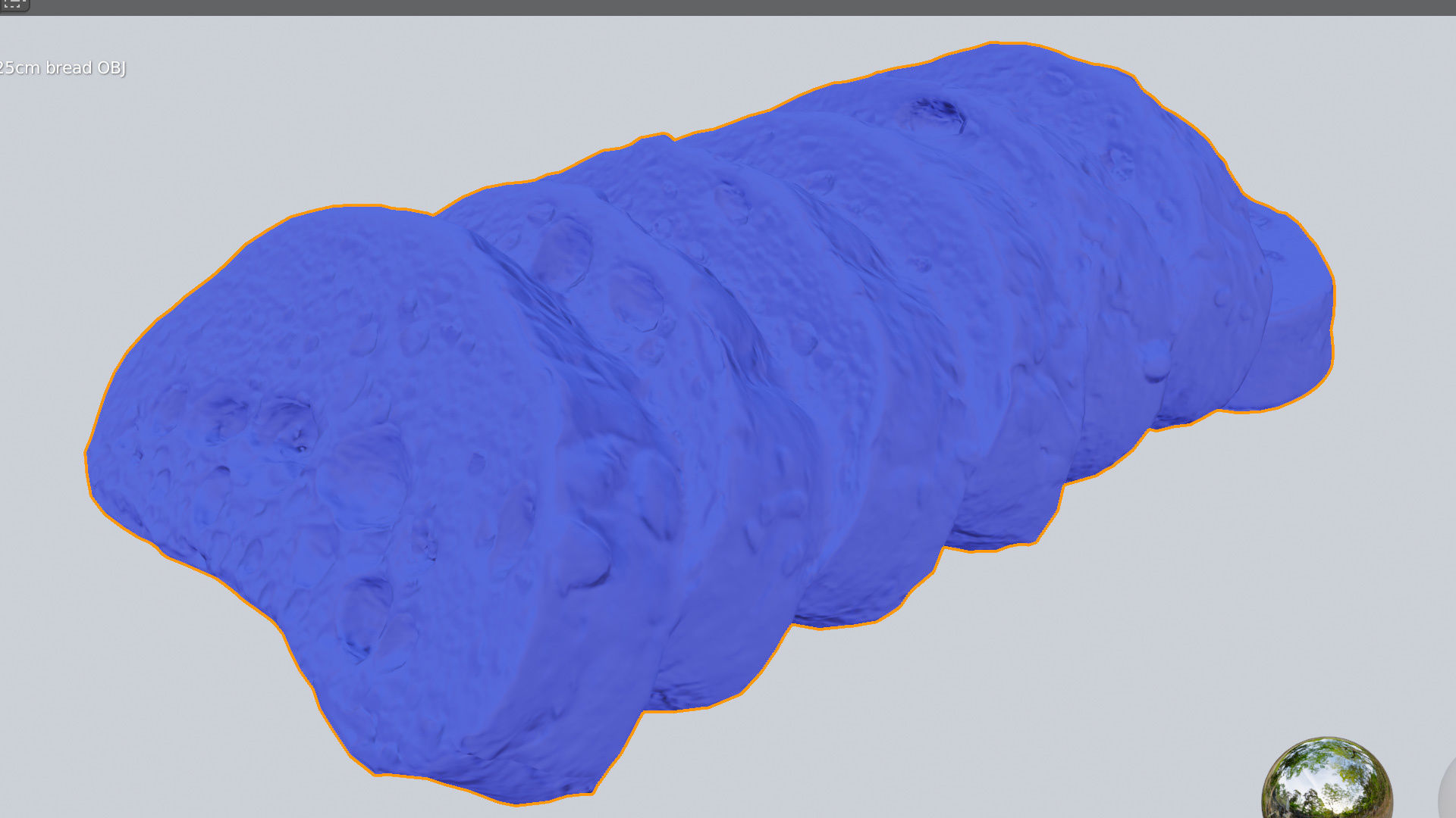 Sliced Baguette or cut French bread with seeds and spices 3D model_6