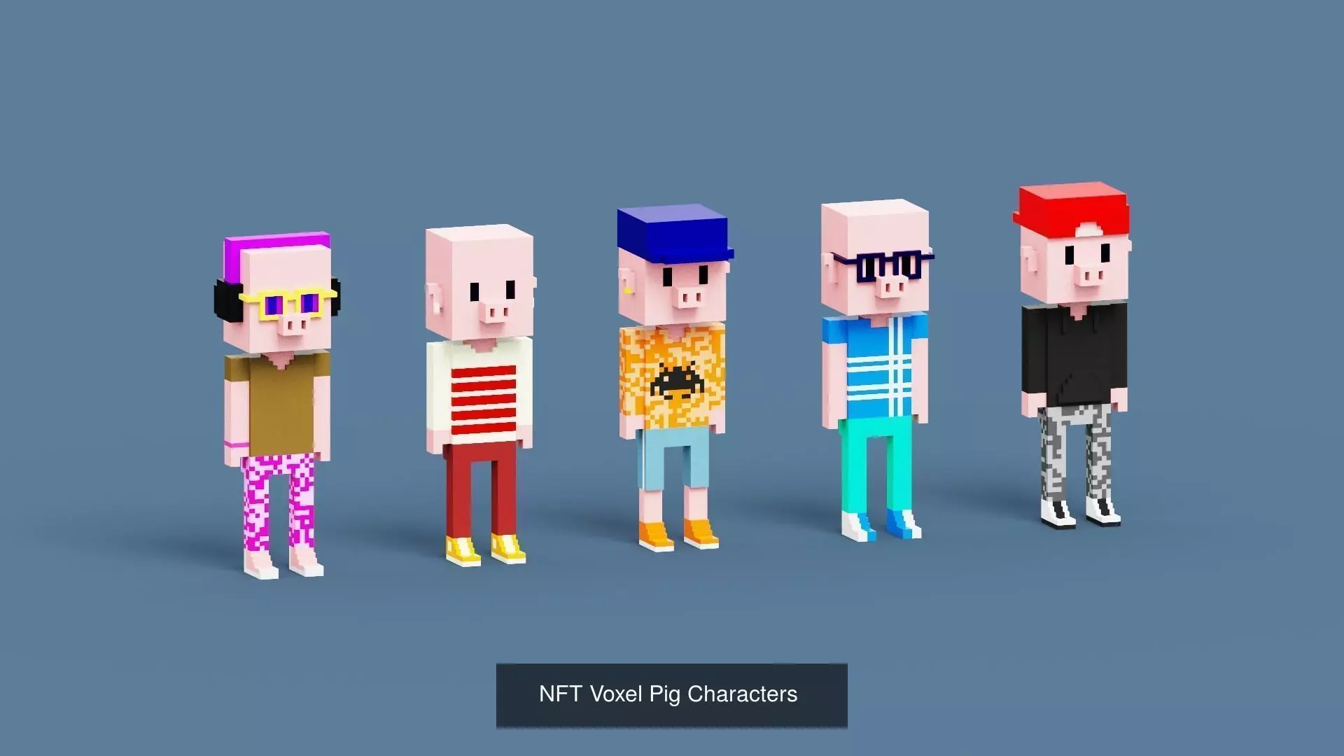NFT Voxel Animal Characters Low-poly 3D model 3D Model Collection_0