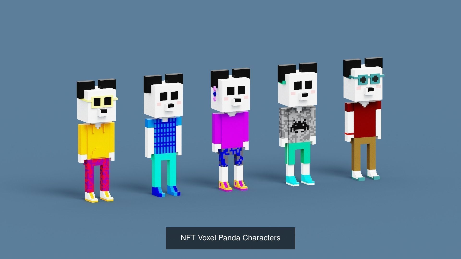 NFT Voxel Animal Characters Low-poly 3D model 3D Model Collection_2