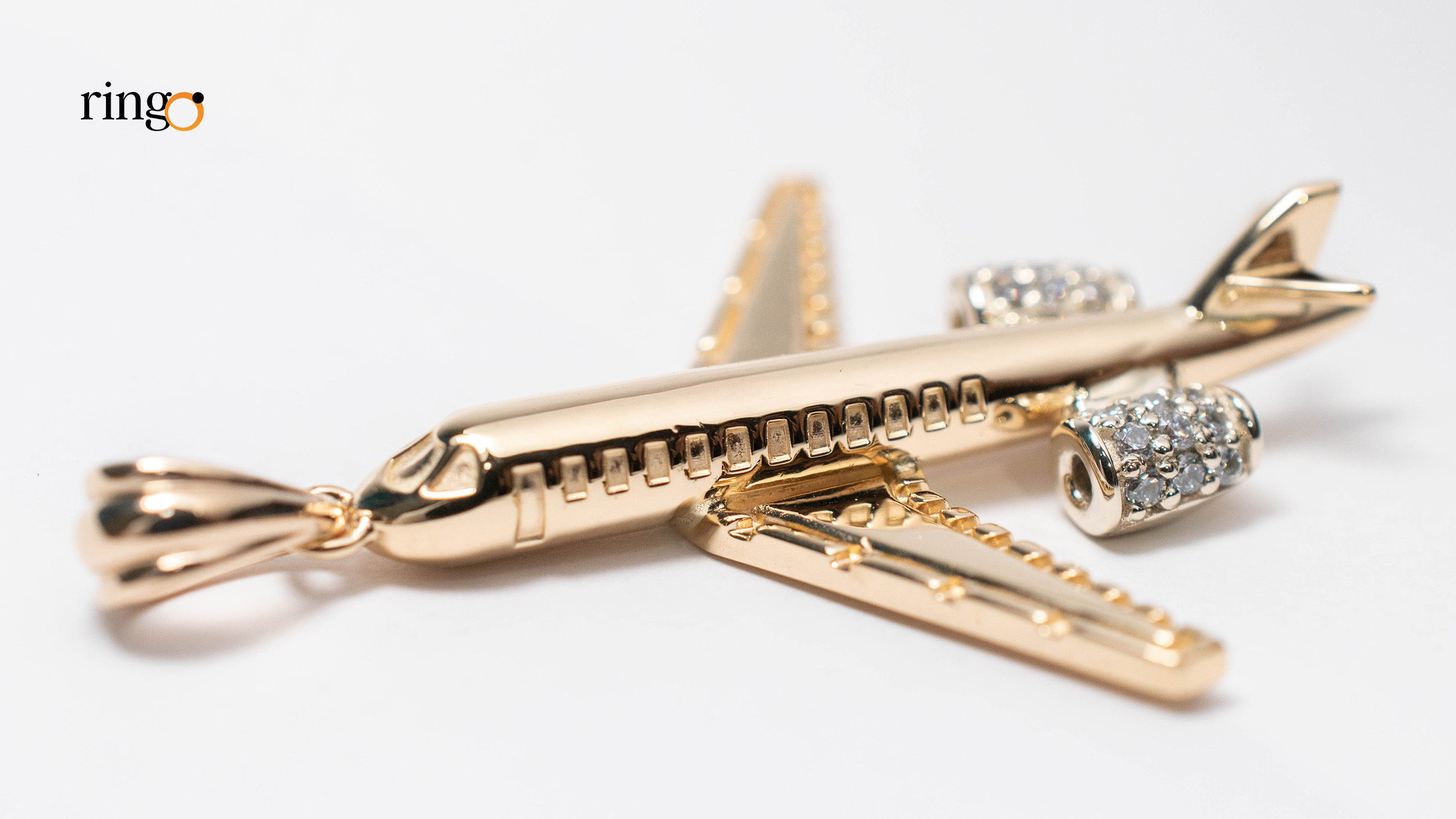 Aeroplano airplane with key ring 3D print model_6