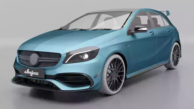 mercedez benz amg a45 with scrap blue