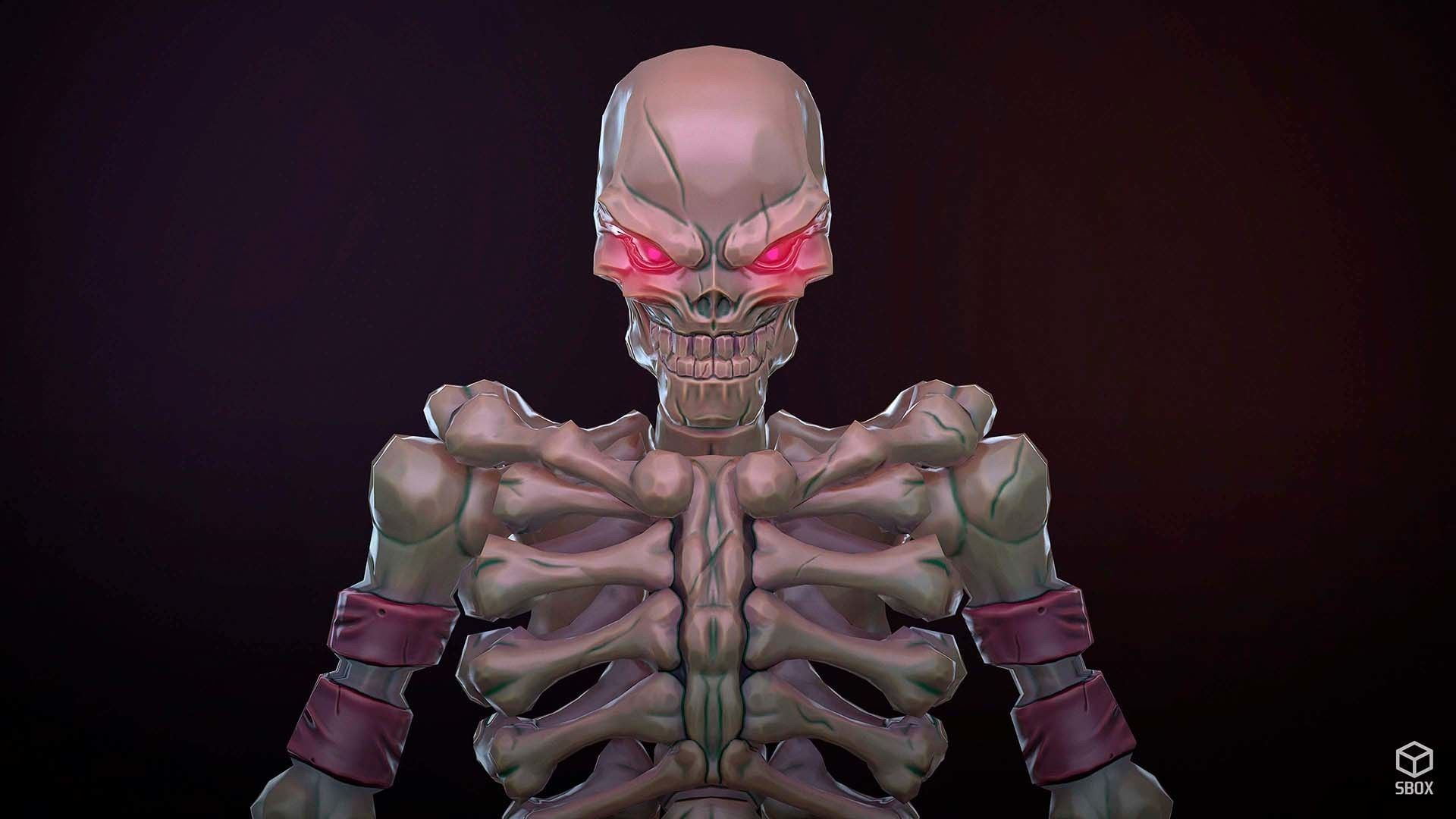 FantasySkeleton1 Low-poly 3D model skeleton Low-poly 3D model_6