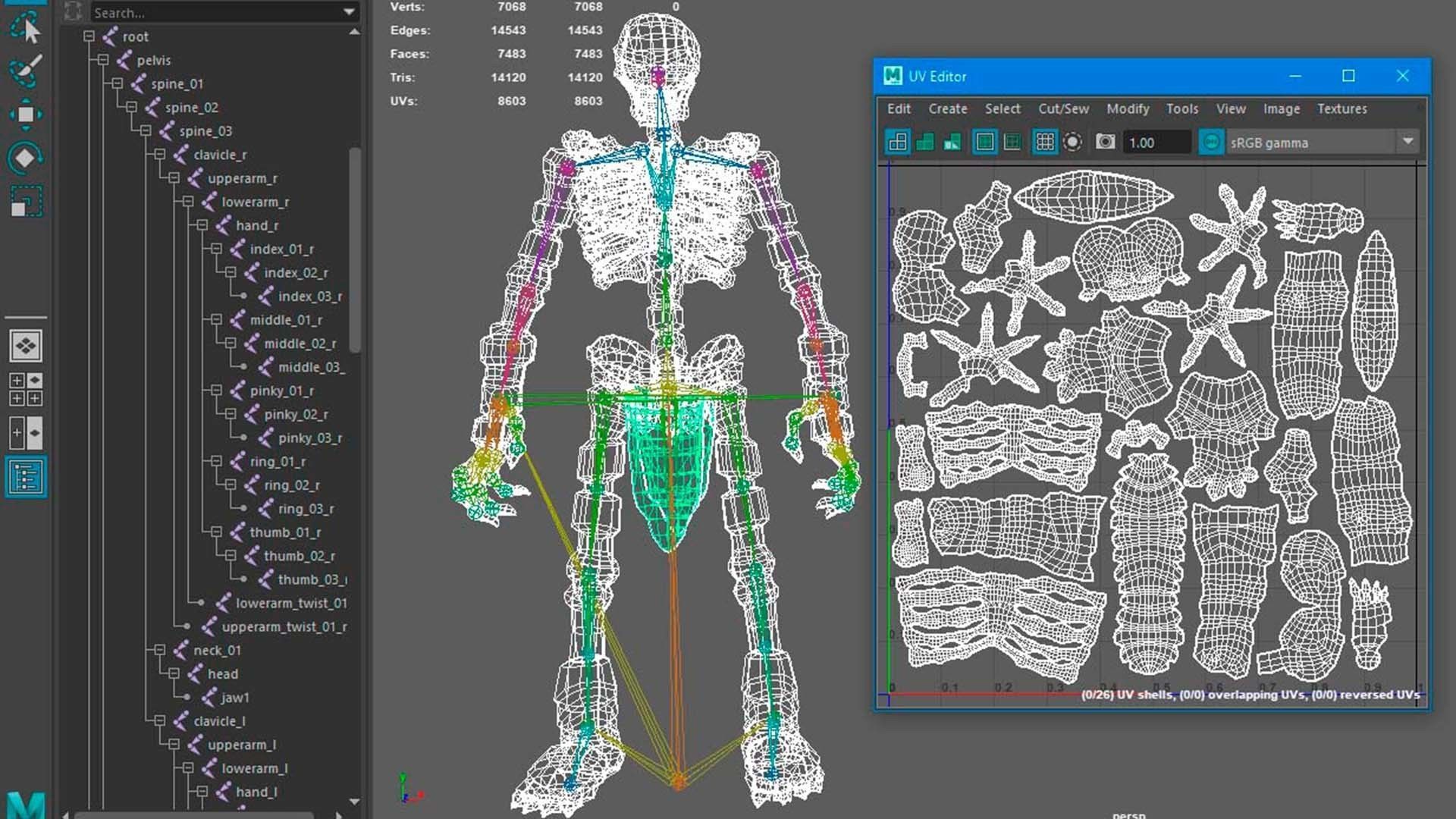 FantasySkeleton1 Low-poly 3D model skeleton Low-poly 3D model_23