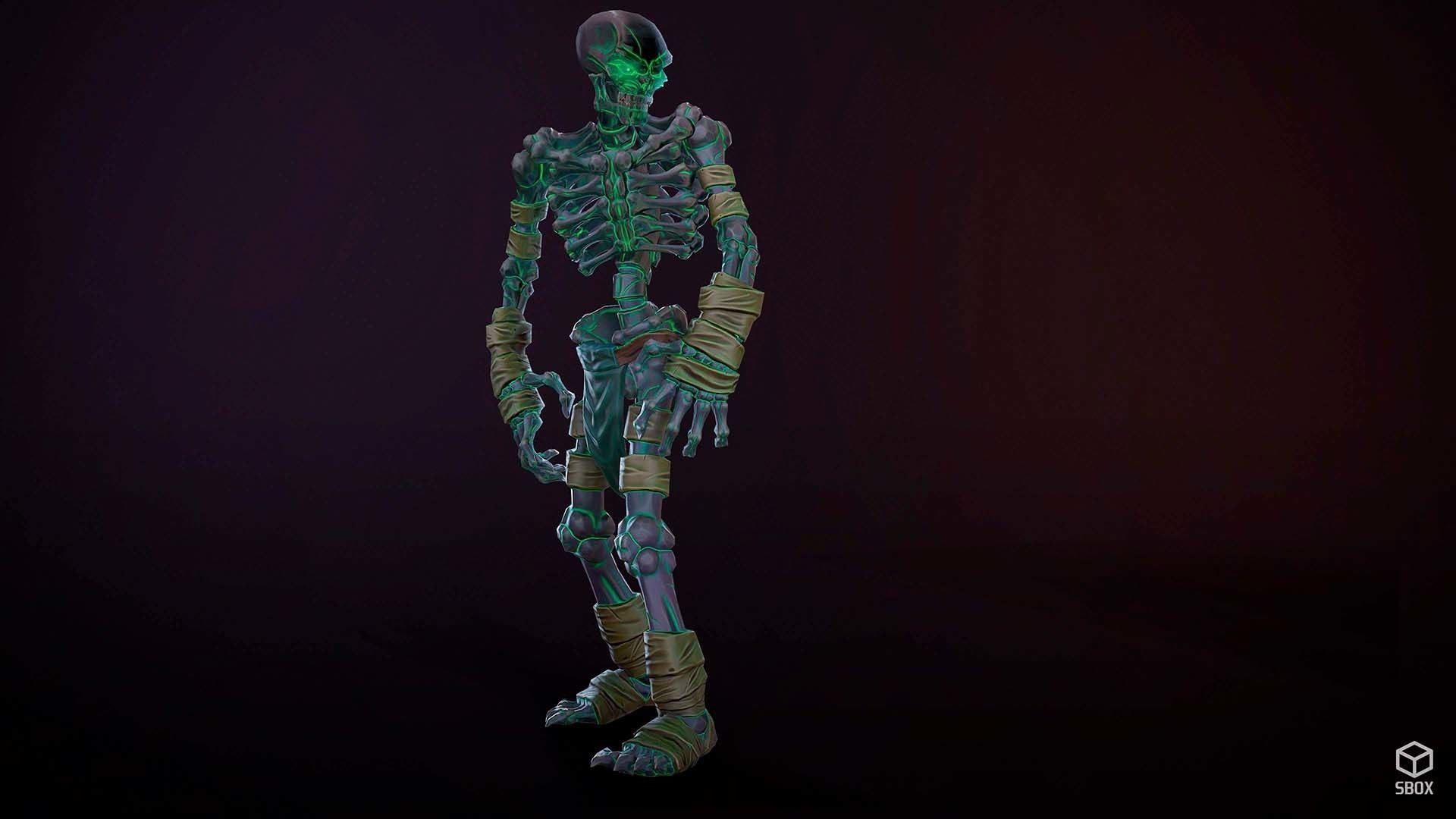 FantasySkeleton1 Low-poly 3D model skeleton Low-poly 3D model_8