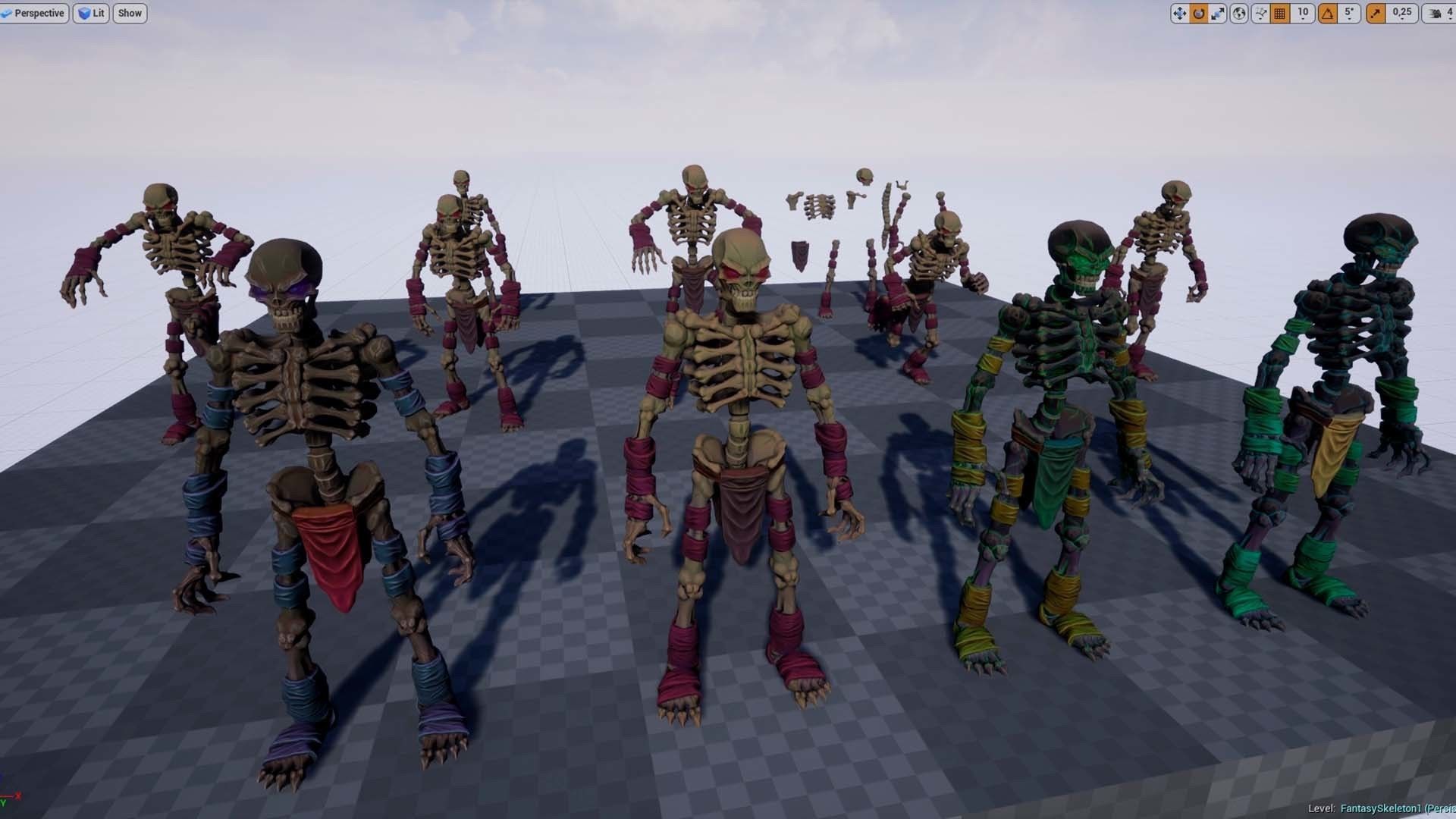 FantasySkeleton1 Low-poly 3D model skeleton Low-poly 3D model_14