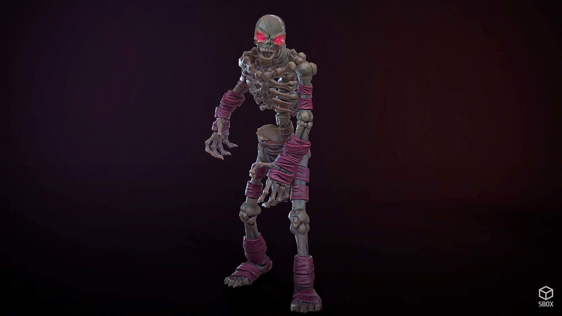 FantasySkeleton1 Low-poly 3D model skeleton Low-poly 3D model_5