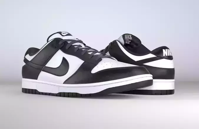 Nike Dunk Low Panda Low-poly 3D model