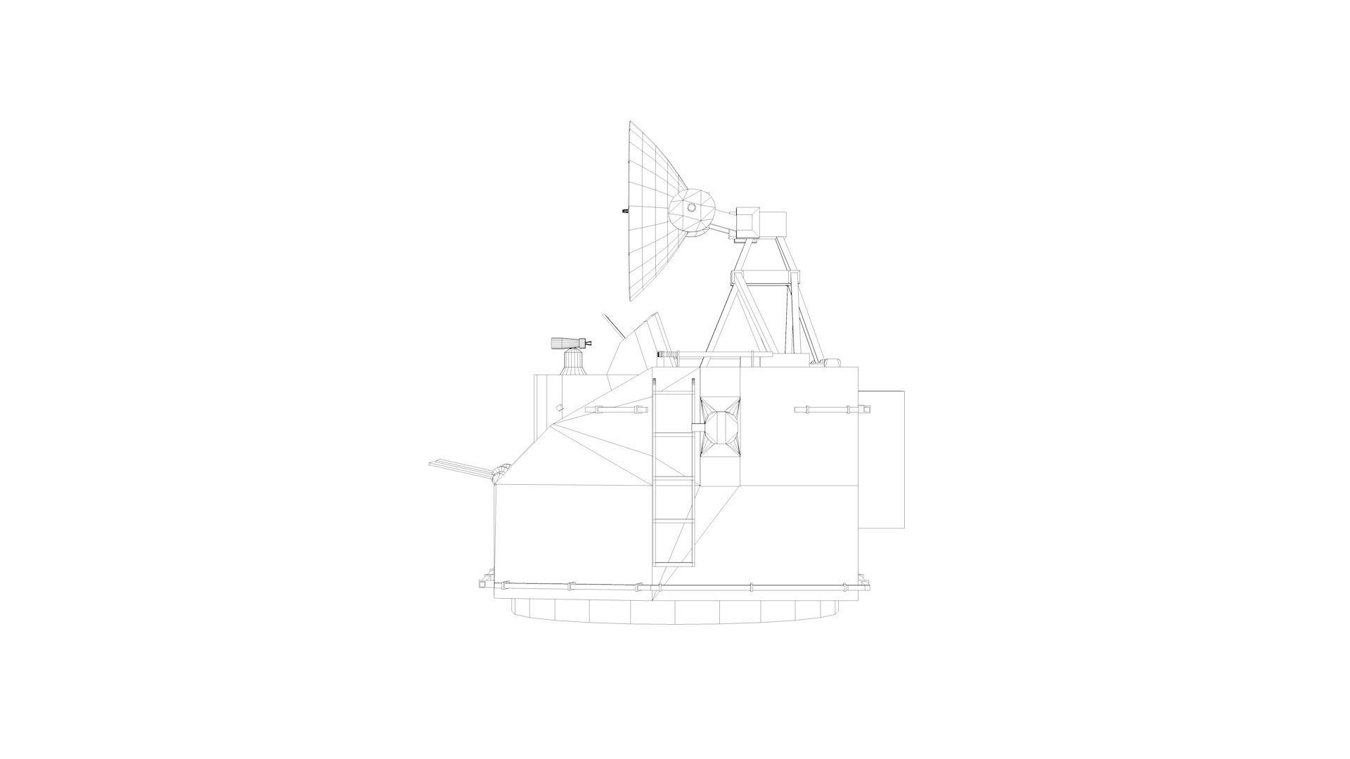 Naval Mk37 Fire Control Director System Mk9 Mod1 Mk25 Antenna 3D model_7