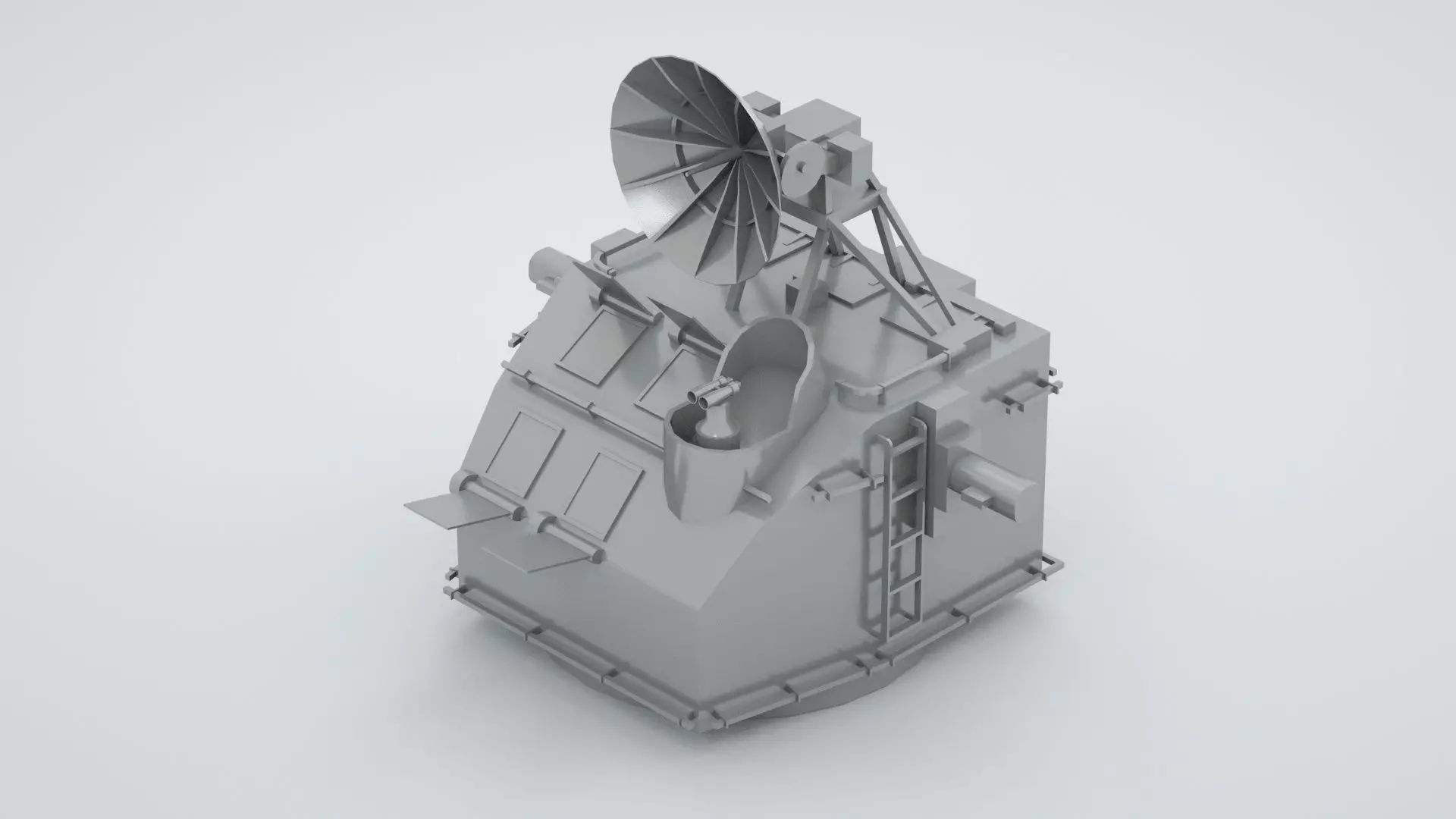 Naval Mk37 Fire Control Director System Mk9 Mod1 Mk25 Antenna 3D model_0