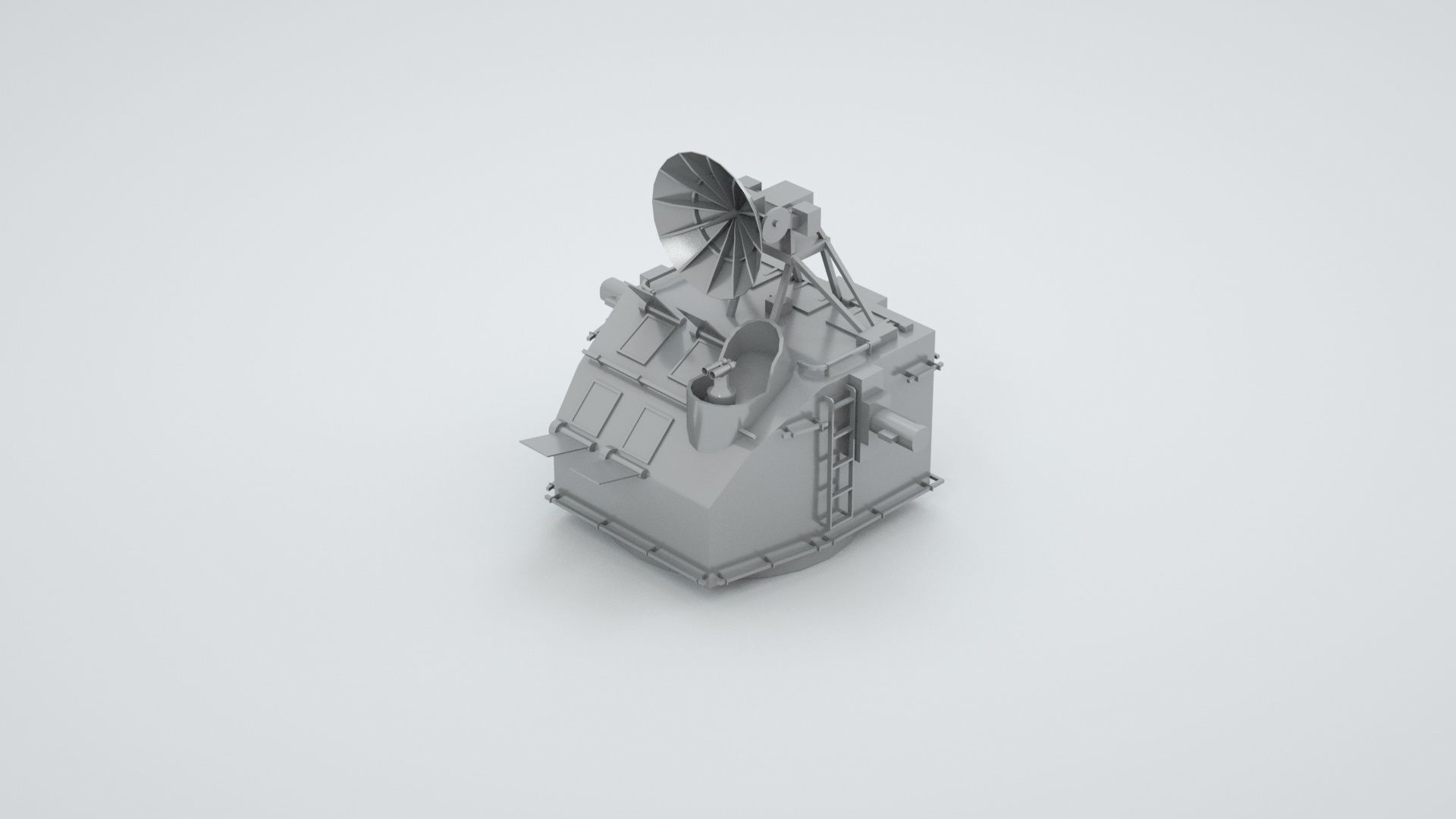 Naval Mk37 Fire Control Director System Mk9 Mod1 Mk25 Antenna 3D model_1