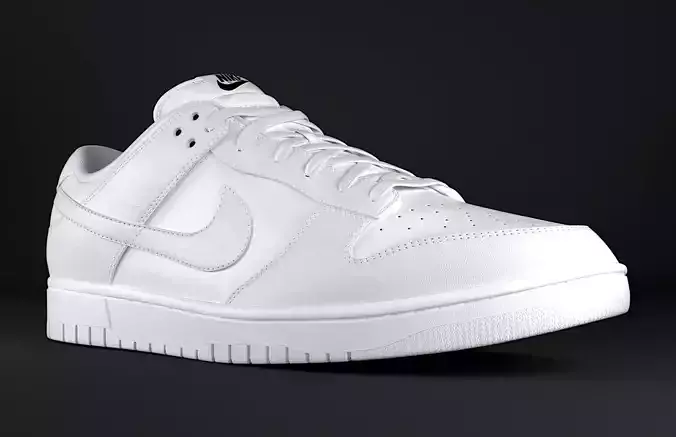 Nike Dunk Low Triple White  Low-poly 3D model