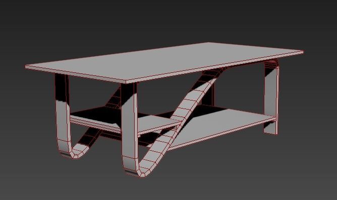 Low poly Center Table Low-poly 3D model_6