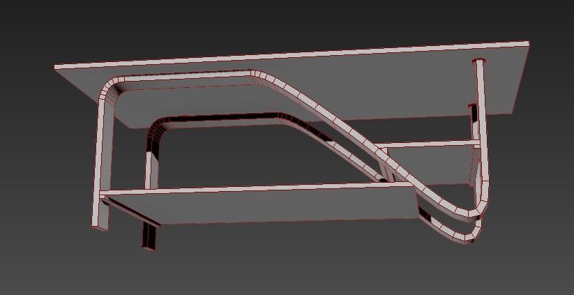 Low poly Center Table Low-poly 3D model_8