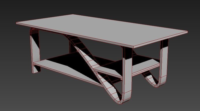 Low poly Center Table Low-poly 3D model_7