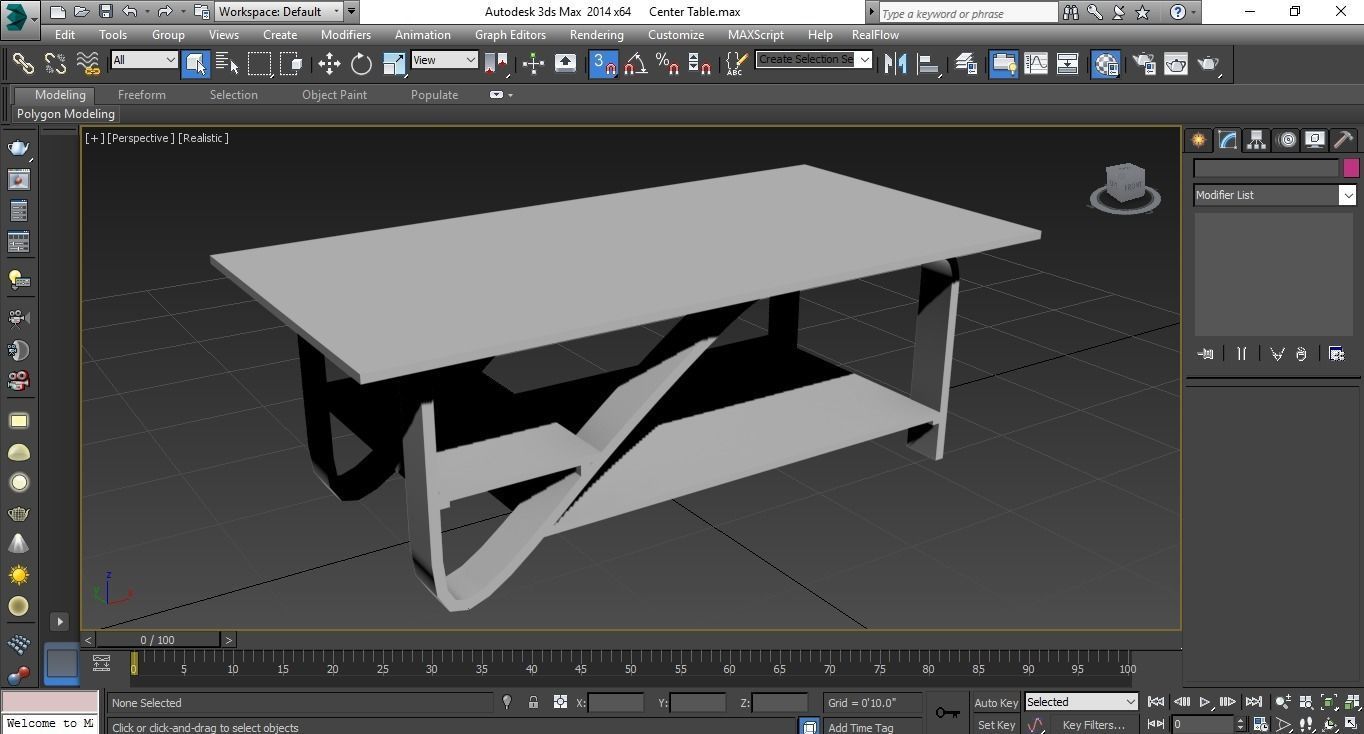 Low poly Center Table Low-poly 3D model_10