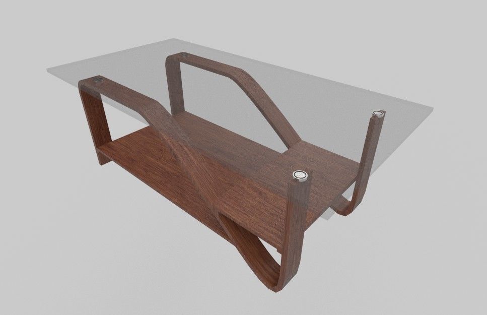 Low poly Center Table Low-poly 3D model_2