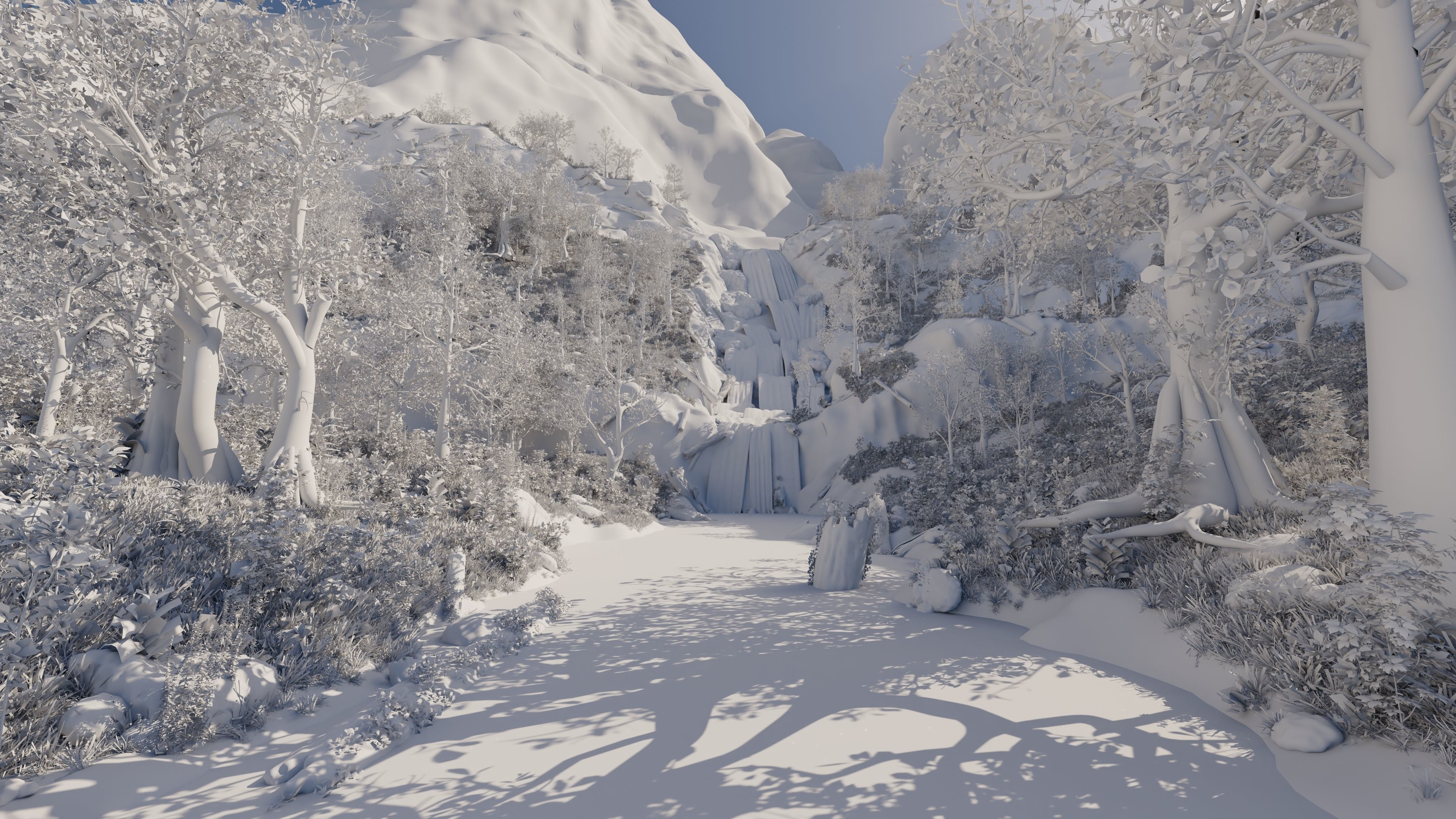 Small Waterfall Scene 3D model_11