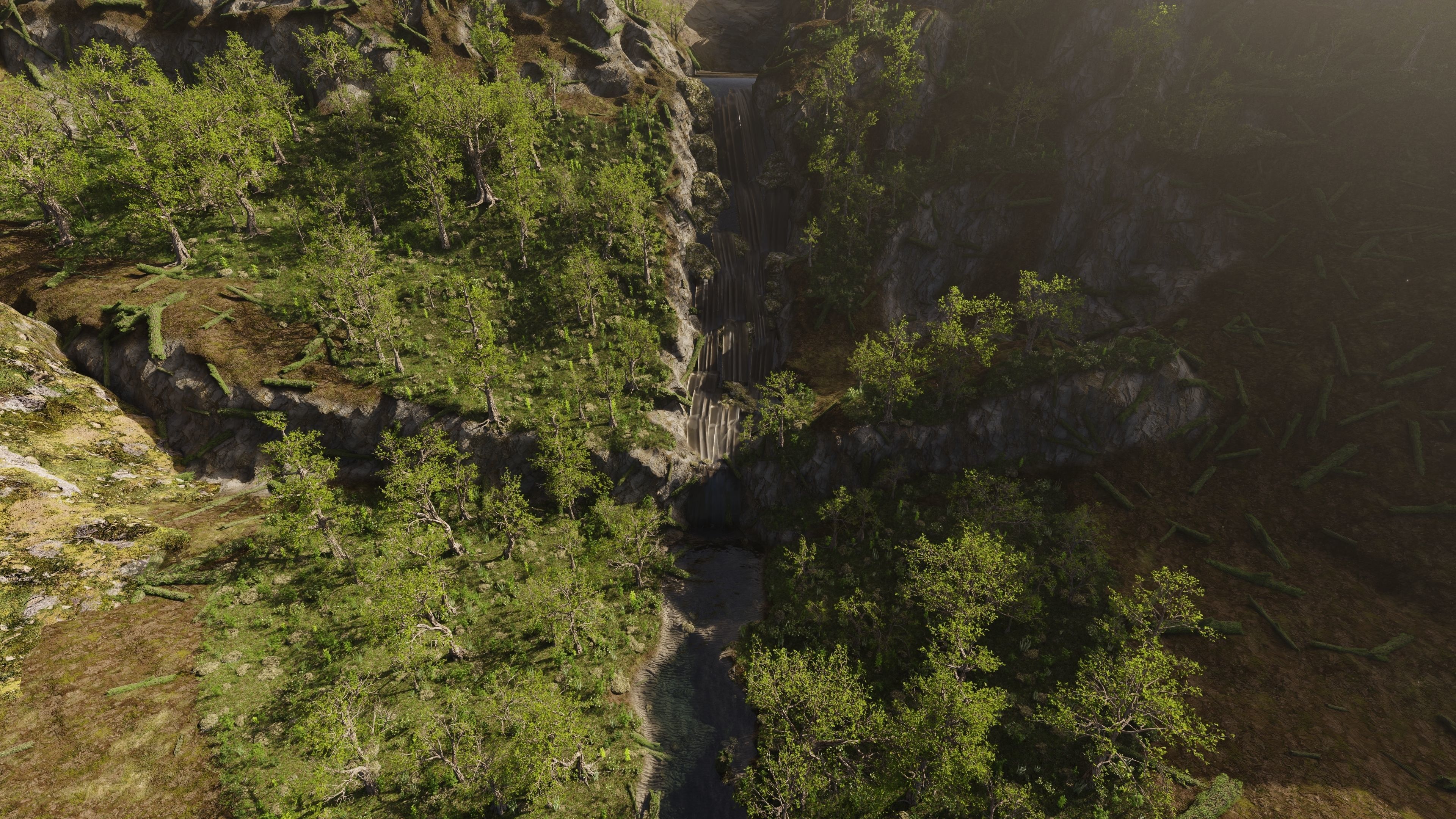Small Waterfall Scene 3D model_8