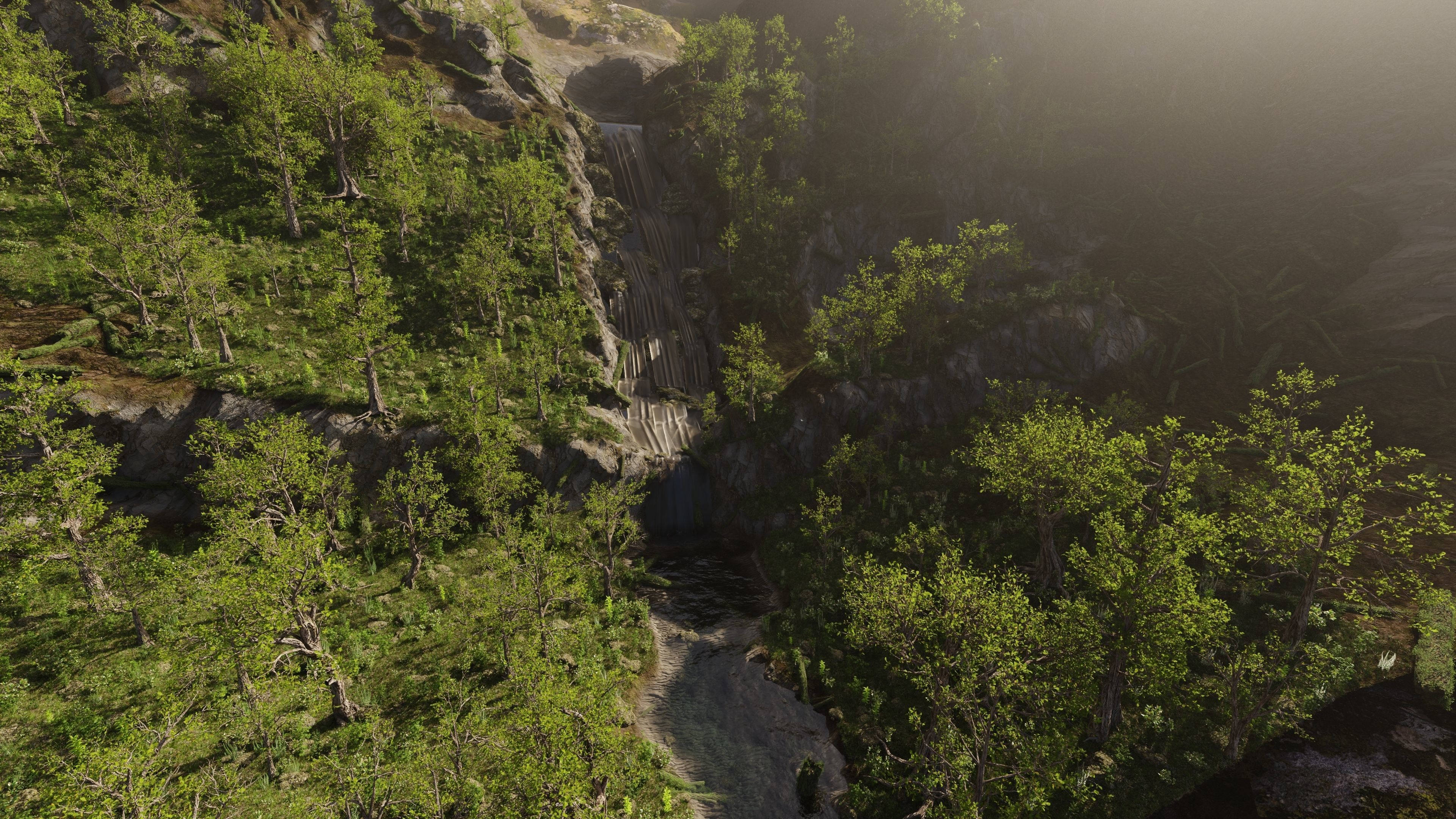 Small Waterfall Scene 3D model_7