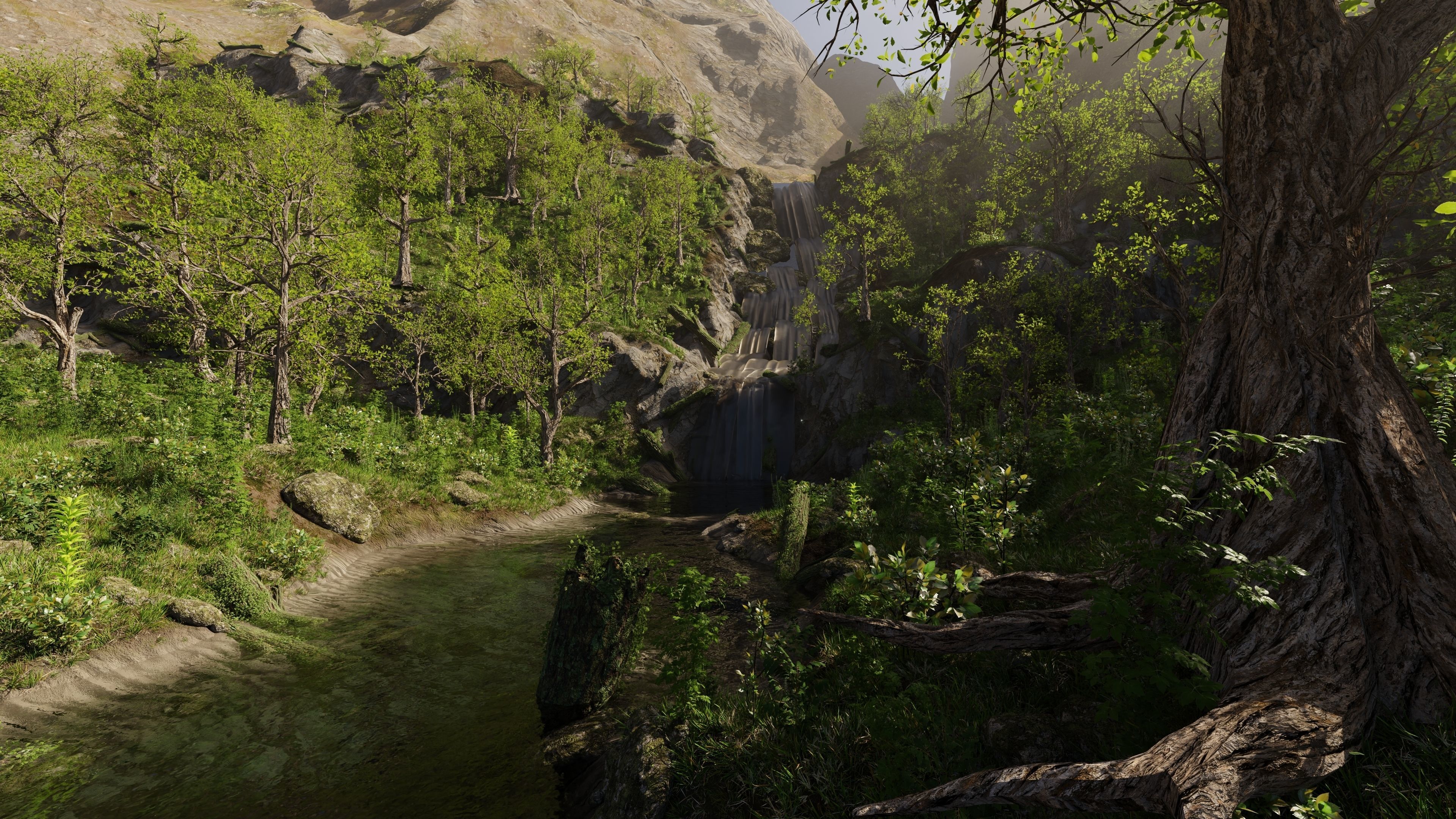Small Waterfall Scene 3D model_2