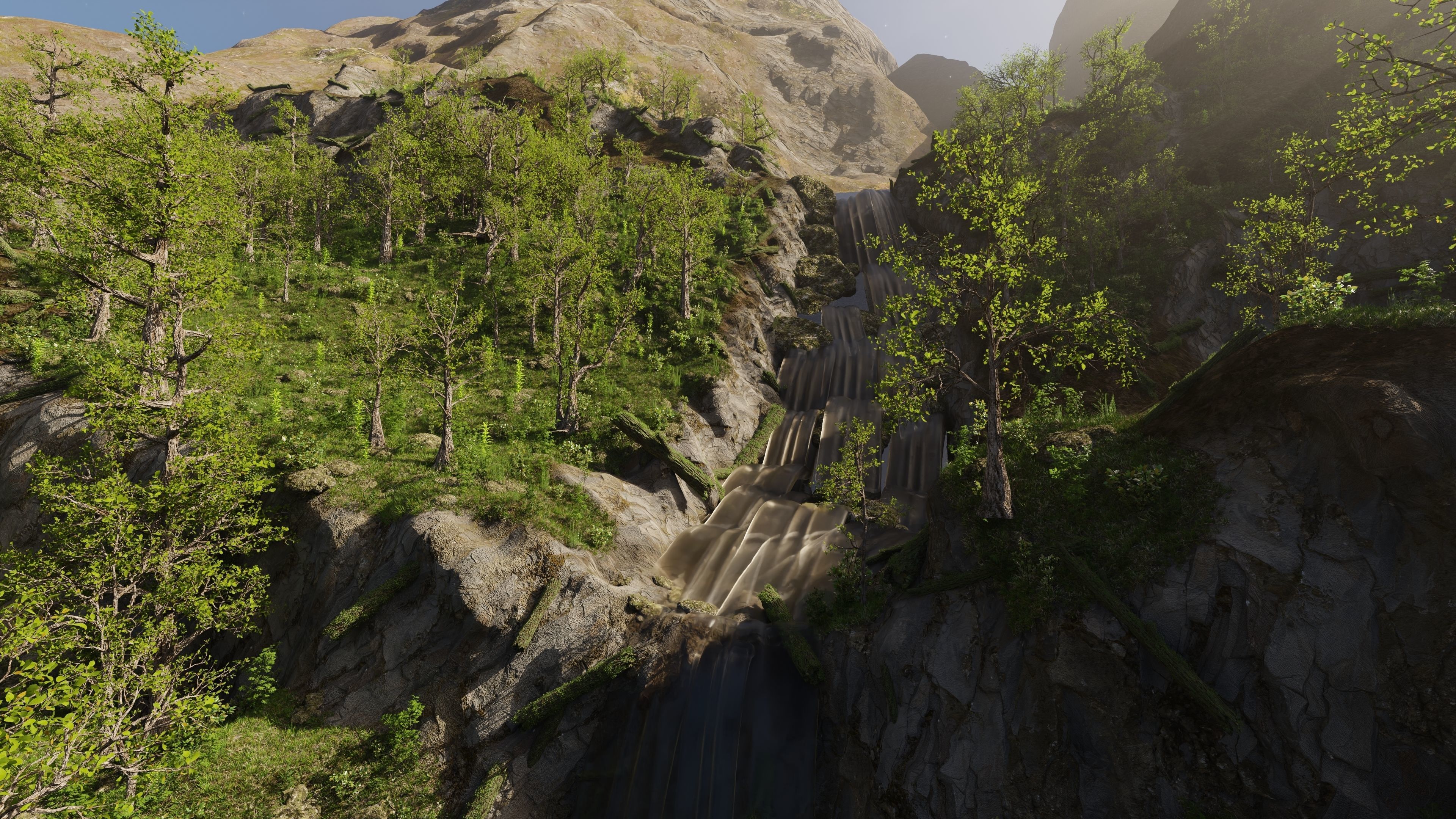 Small Waterfall Scene 3D model_5
