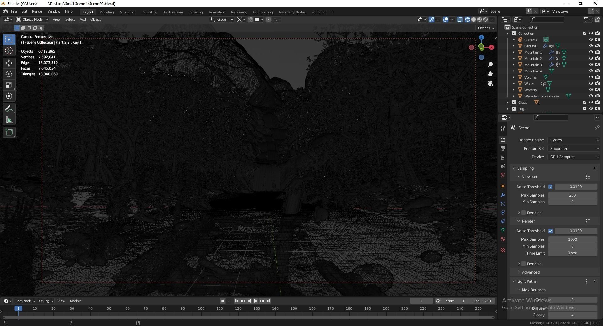 Small Waterfall Scene 3D model_12