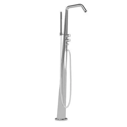 Chrome Bath Tap With Attachment 3D model_0